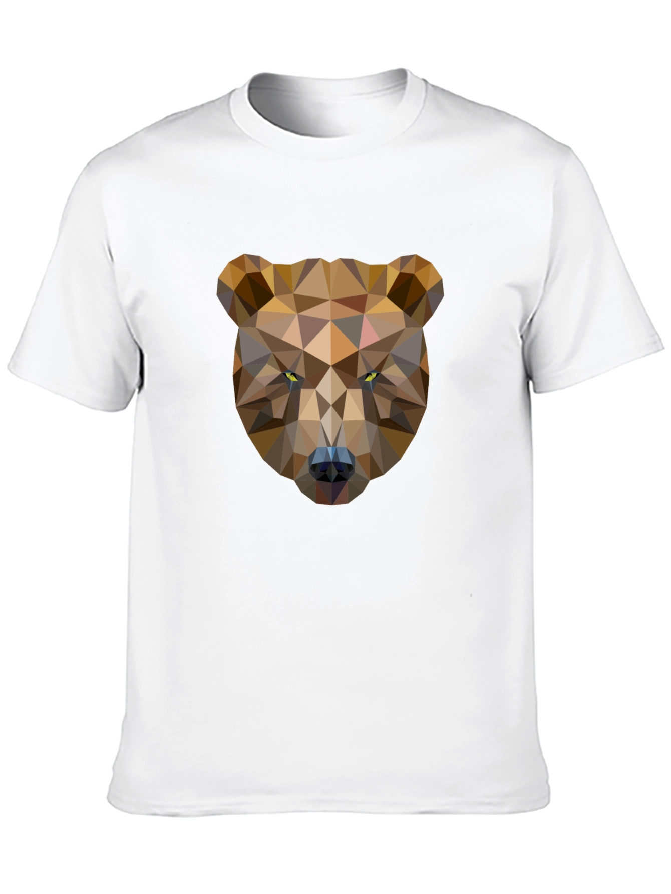 Black Geometric Bear Graphic Tee - Black Cotton T-Shirt view 10