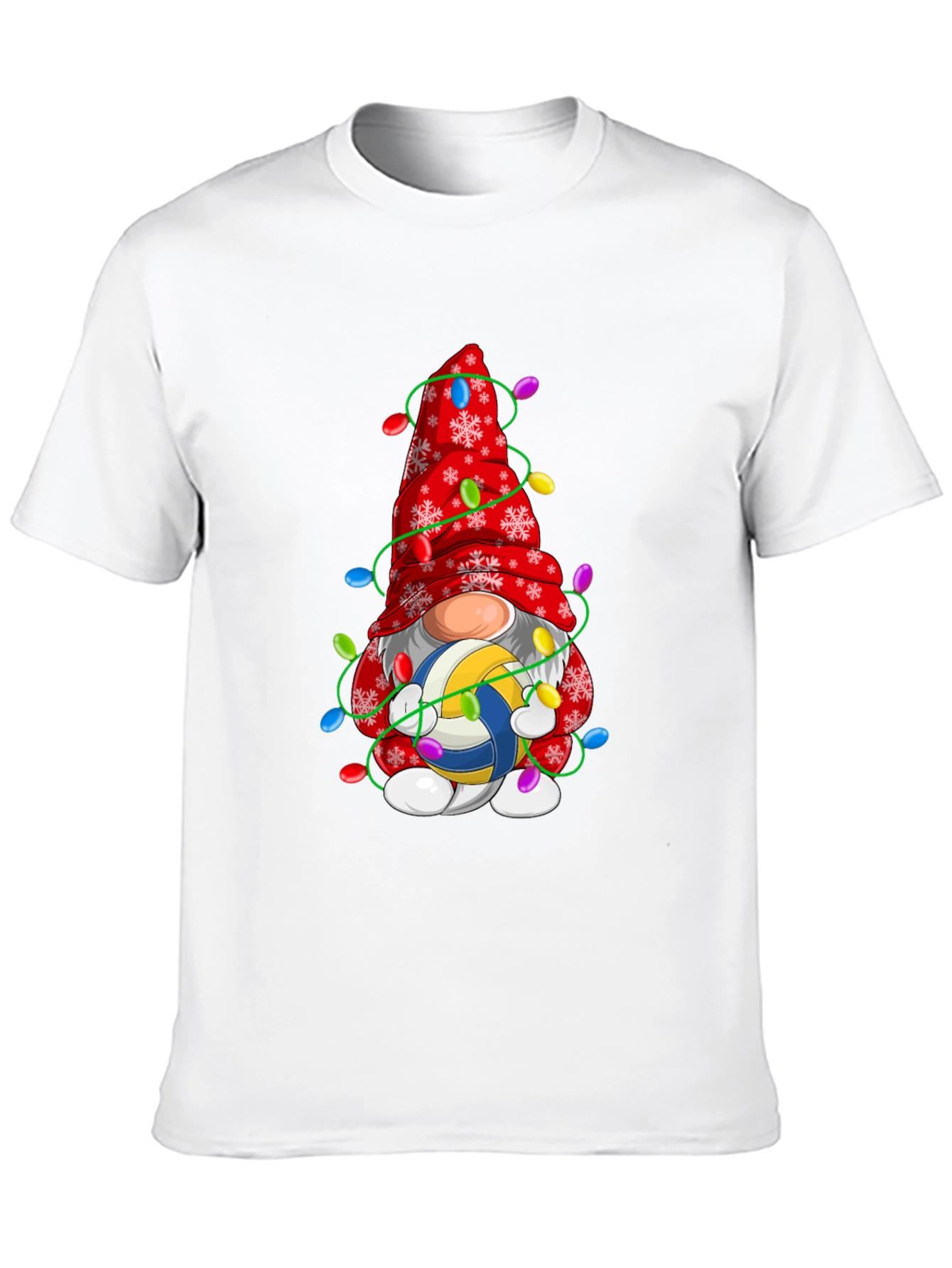 Black Volleyball Gnome Christmas T-Shirt view 10