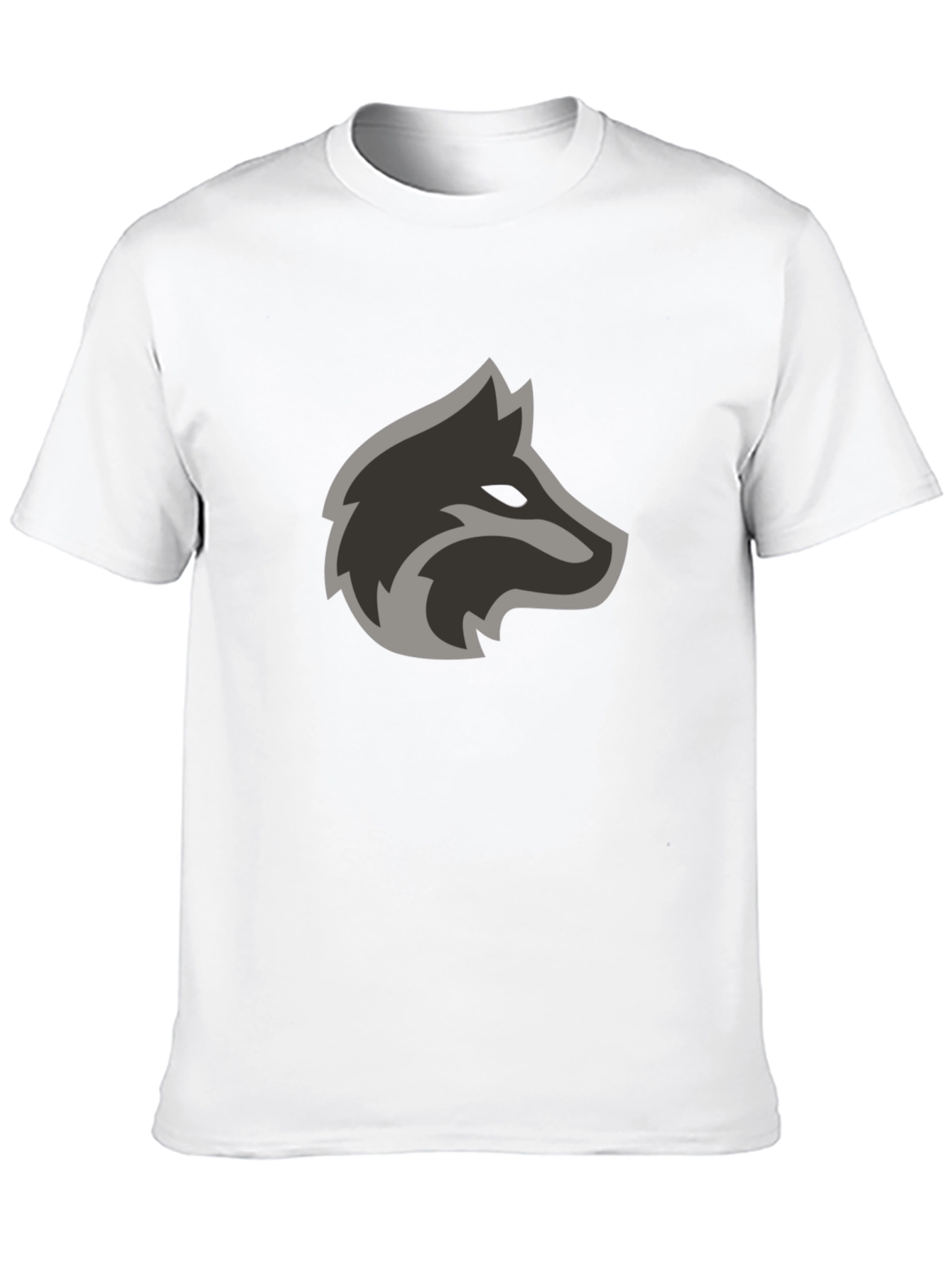 Black Stylish Black T-Shirt with Wolf Head Design view 10