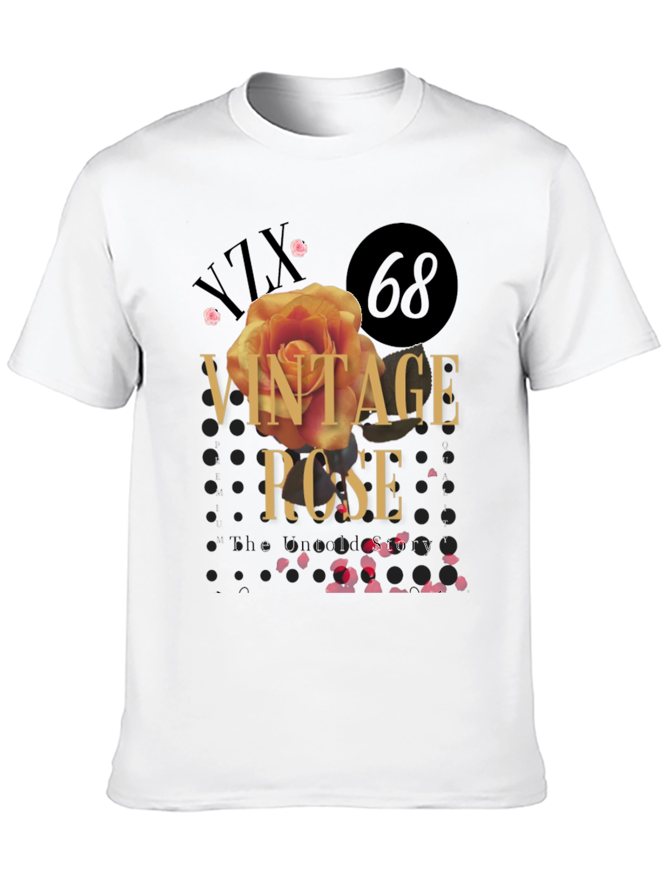 Black Vintage Rose Graphic Tee - Stylish Unisex T-Shirt view 10