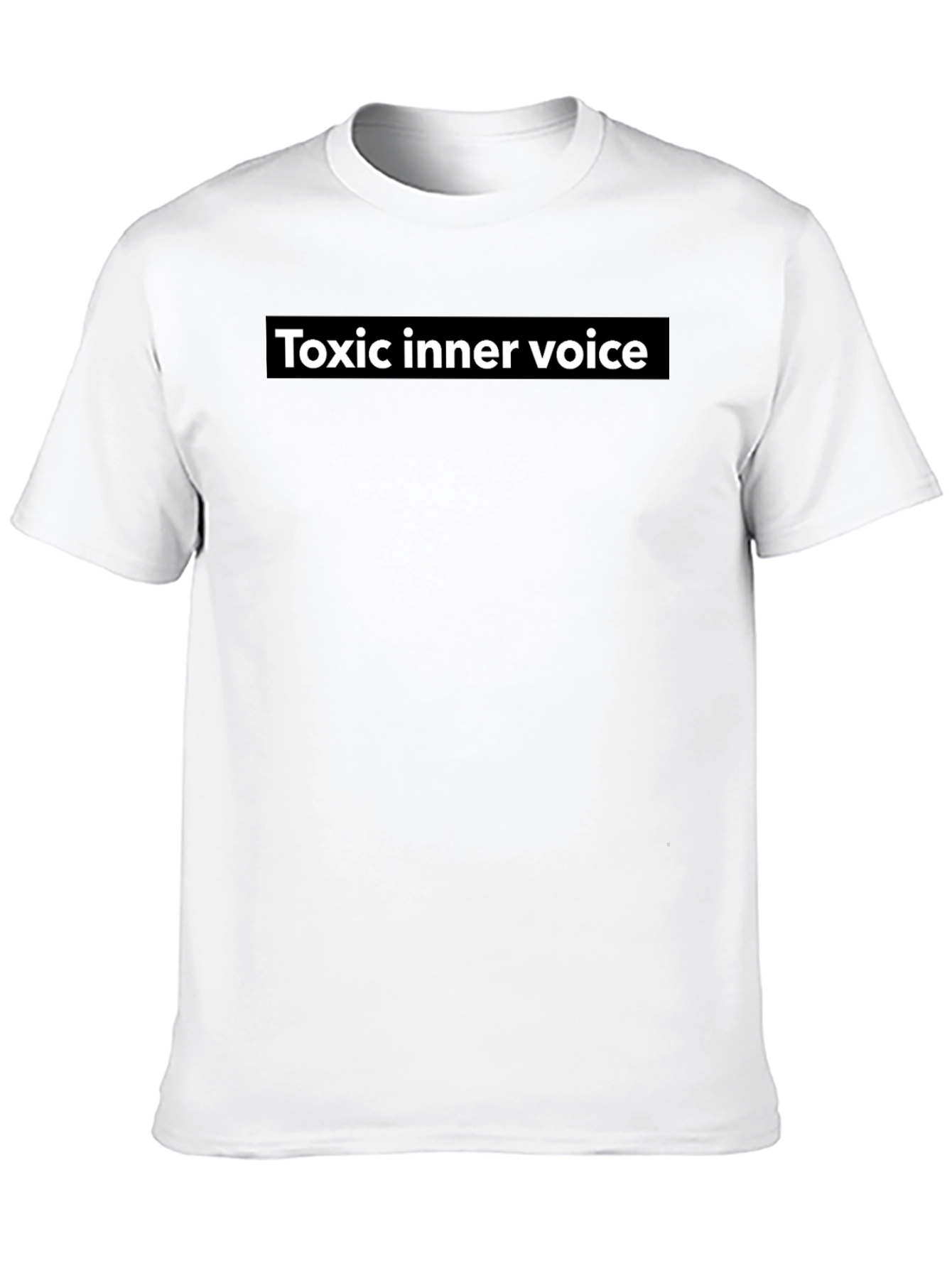 Black Toxic Inner Voice Graphic Tee - Black Casual T-Shirt view 10