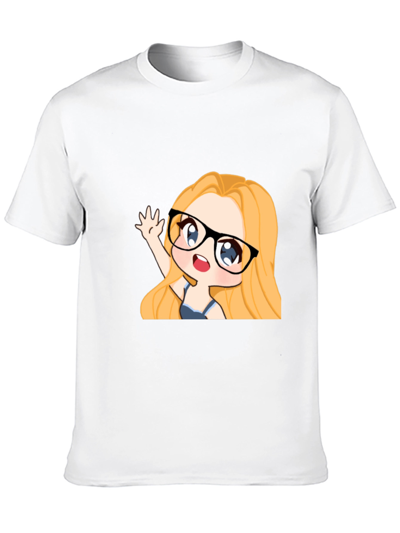 Black Anime Girl Graphic Tee - Black Cotton Casual T-Shirt view 10