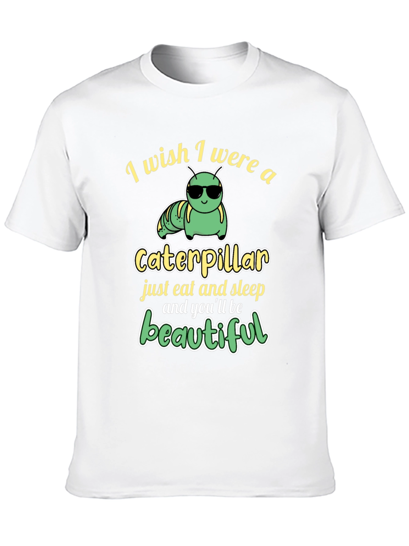Black Funny Caterpillar T-Shirt - Eat, Sleep, Beautiful view 10