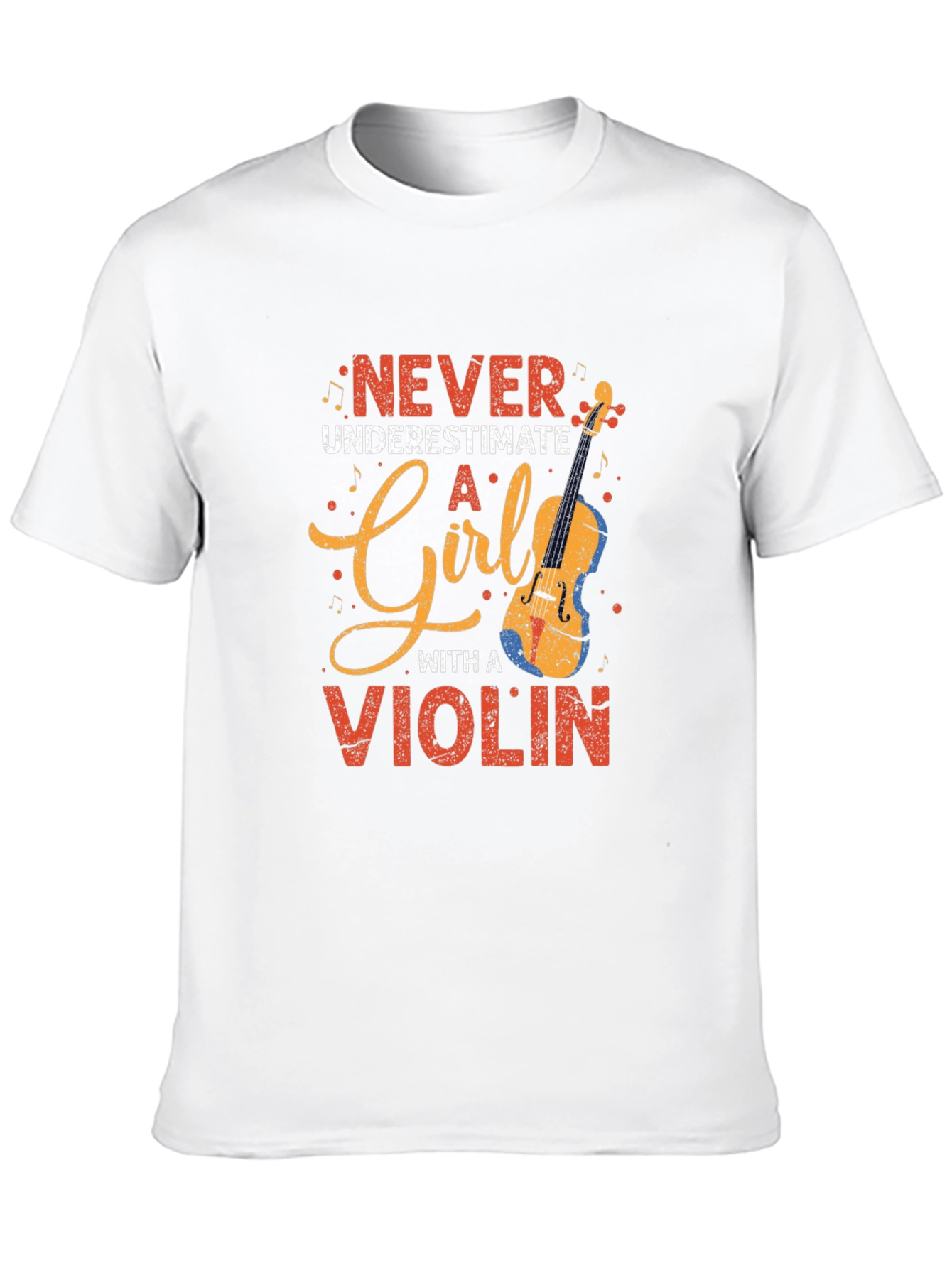 Black Never Underestimate a Girl With a Violin T-Shirt view 10