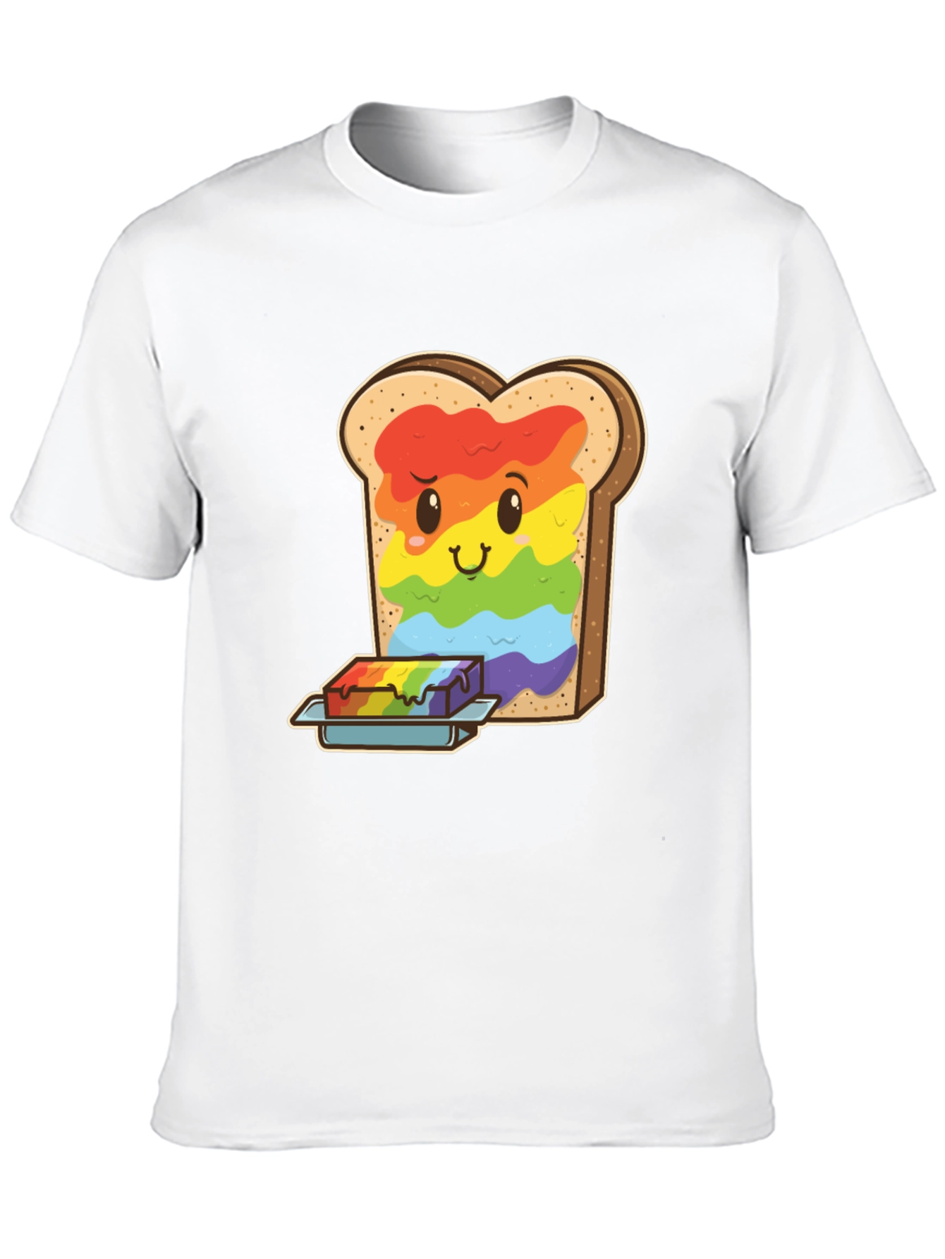 Black Rainbow Toast Graphic Tee - Unique Novelty Shirt view 10
