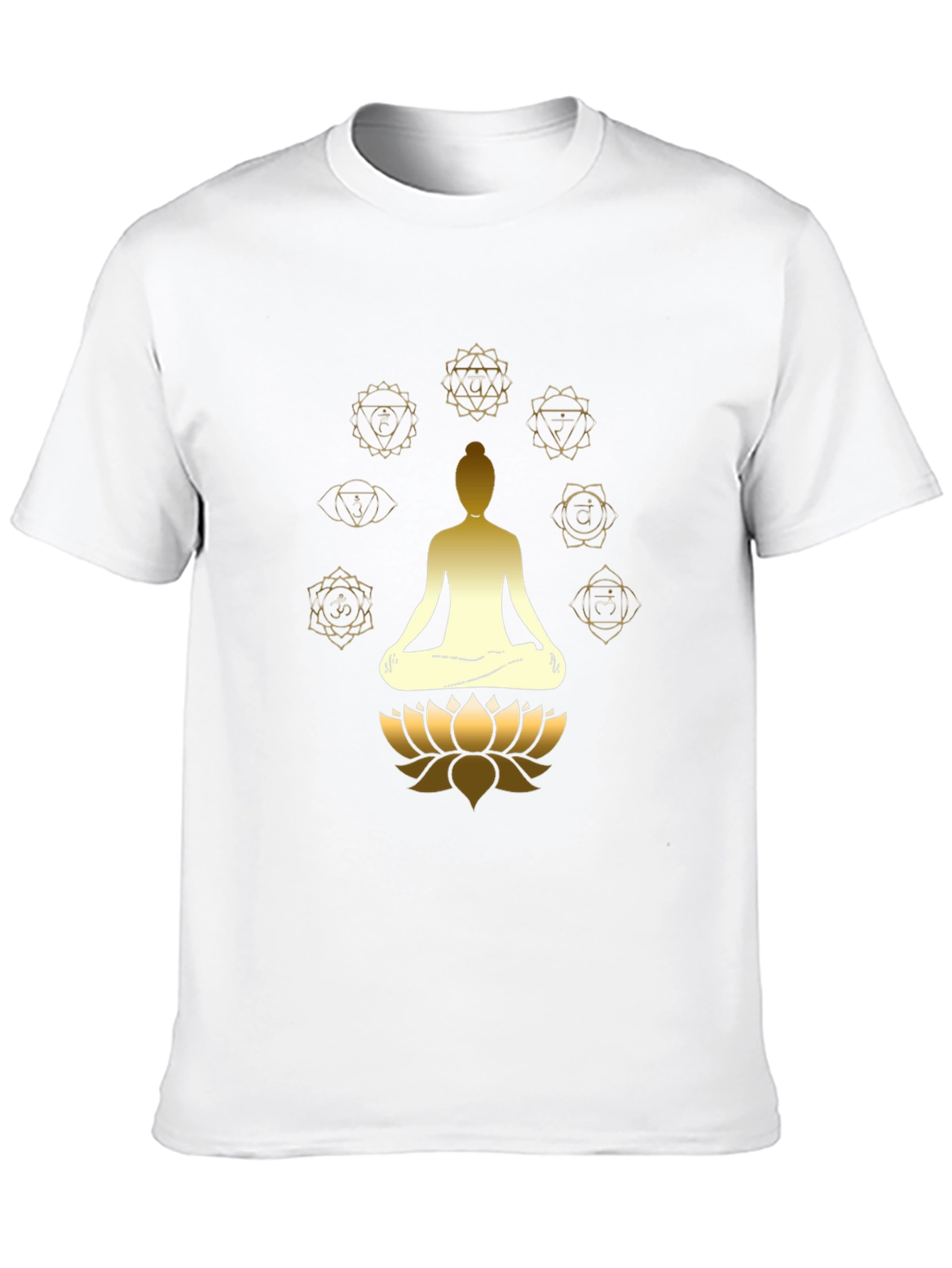 Black Men's Black Chakra Meditation Graphic T-Shirt view 10