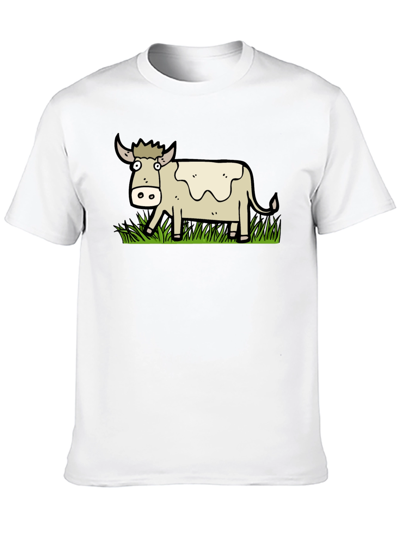 Black Cartoon Cow Graphic T-Shirt - Unisex view 10