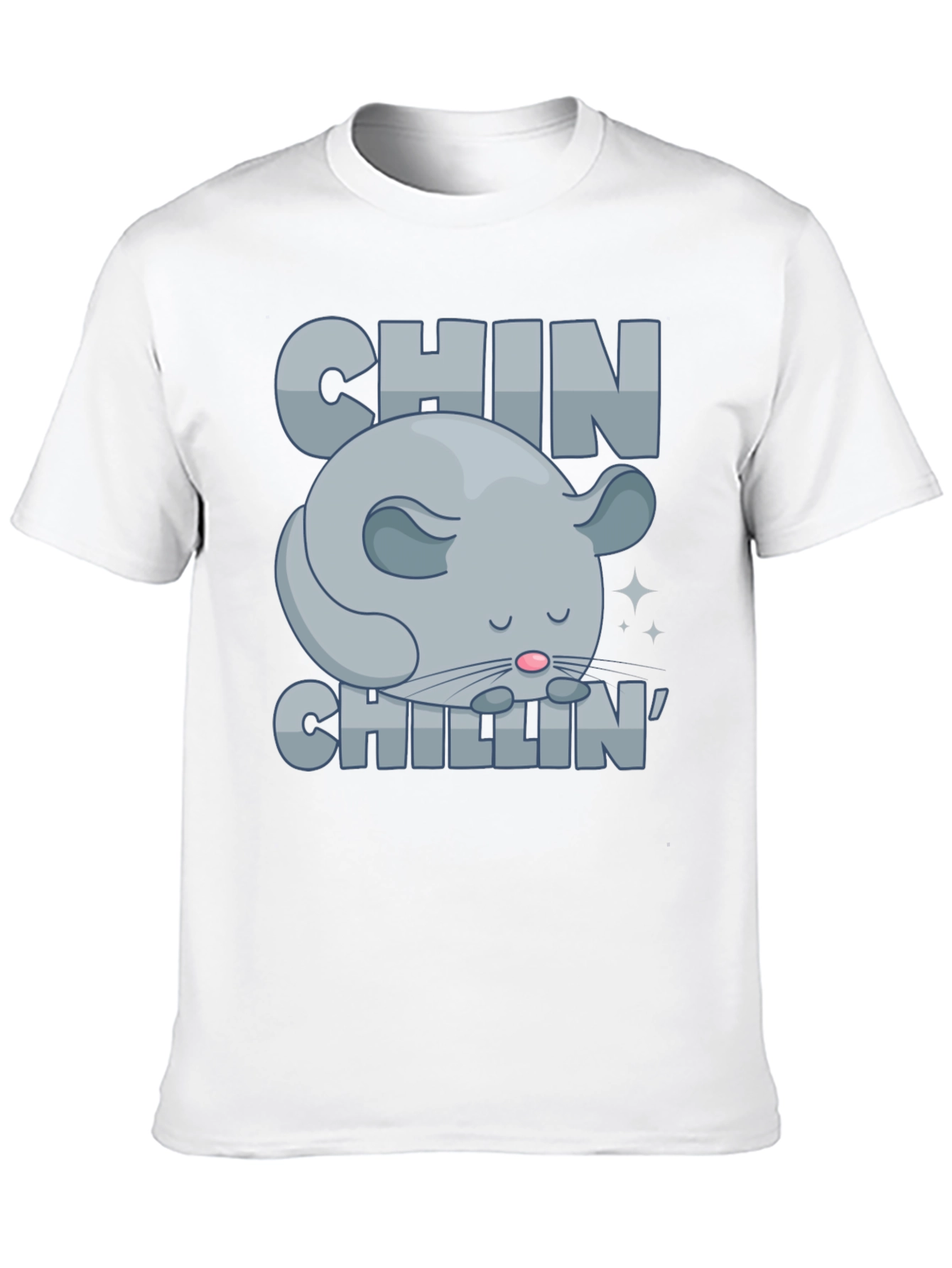 Black Chin Chillin' T-Shirt, Funny Chinchilla Graphic Tee view 10