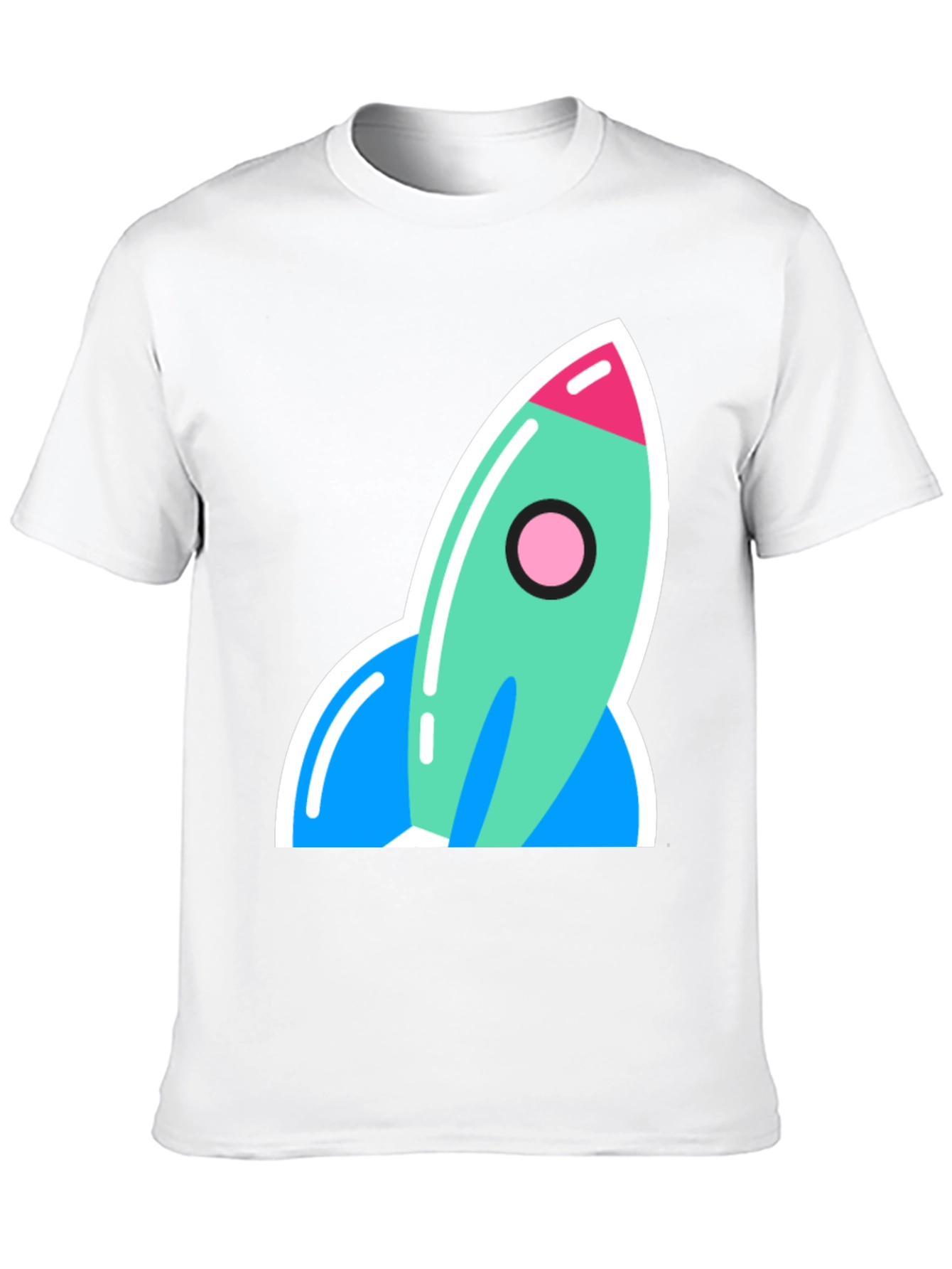 Black Retro Rocket Graphic Tee - Blast Off in Style! view 10