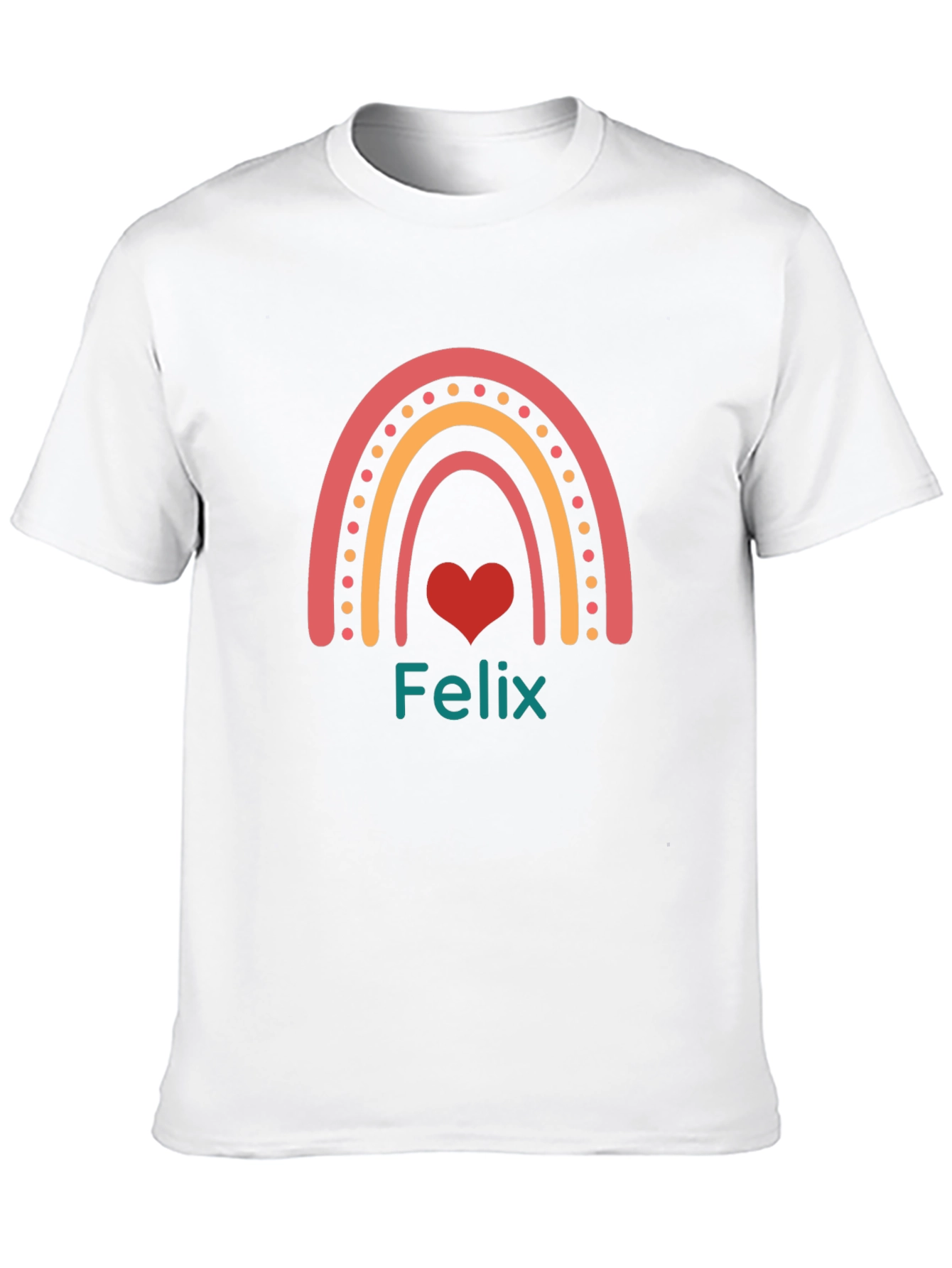 Black Felix Rainbow Heart T-Shirt - Personalized Gift view 10