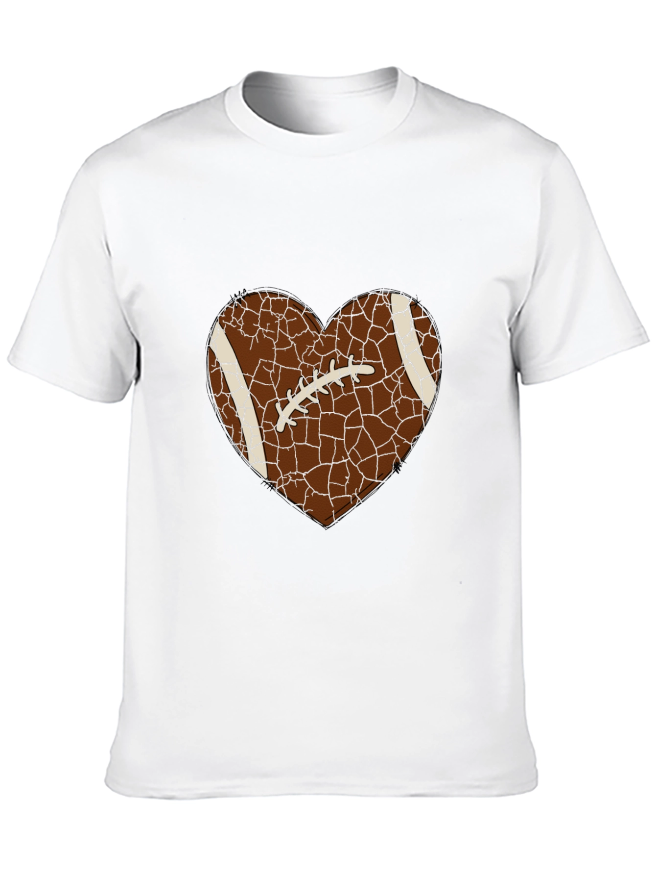 Black Football Heart Graphic Tee - Sporty Casual Shirt view 10