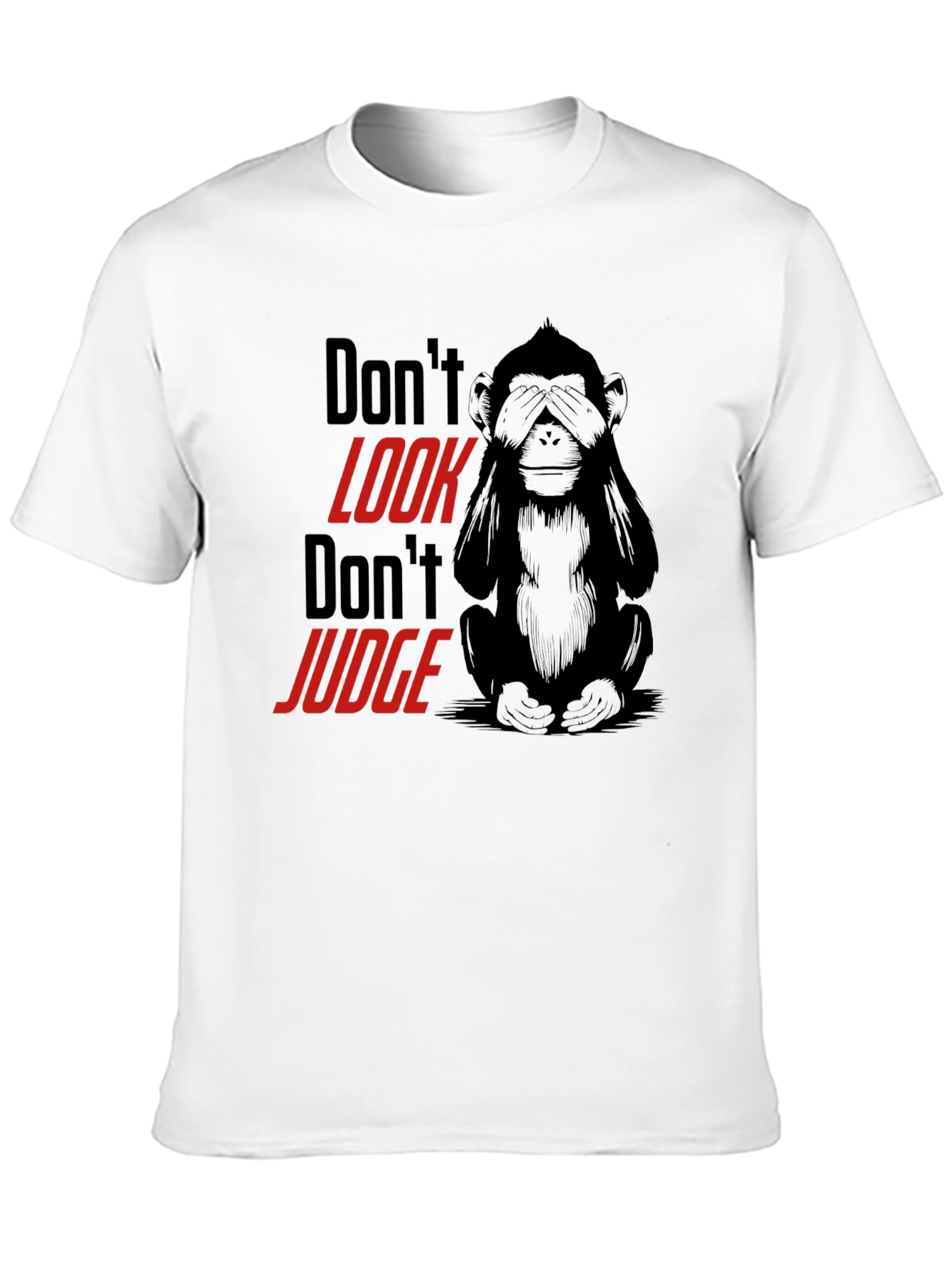 Black Don't Look Monkey Graphic Tee - Black view 10