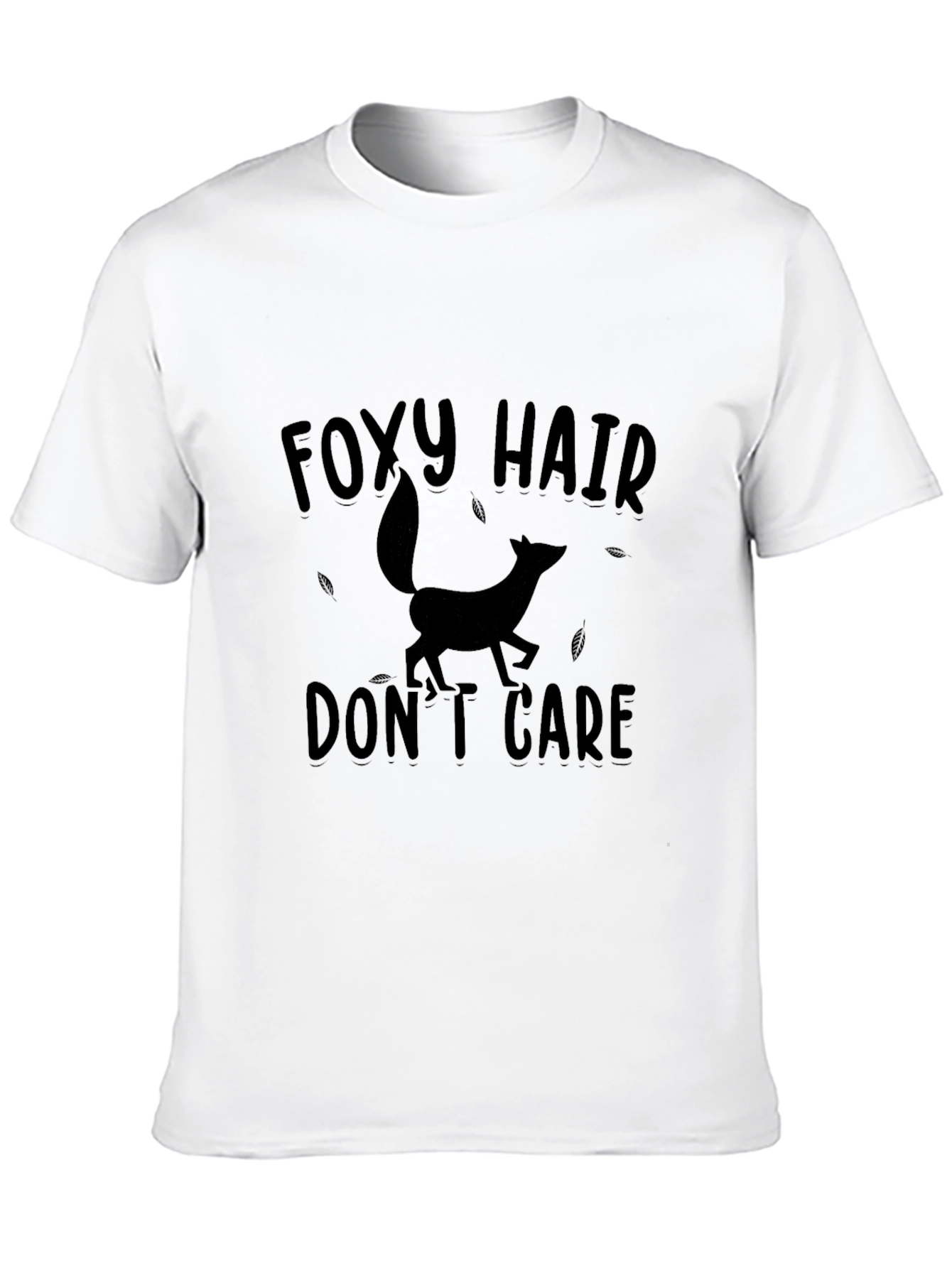 Black Foxy Hair Don't Care Black Graphic Tee view 10