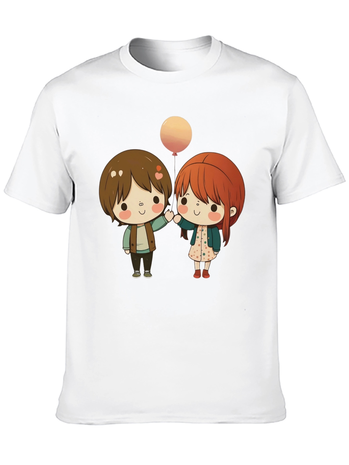 Black Cute Cartoon Couple Graphic T-Shirt view 10