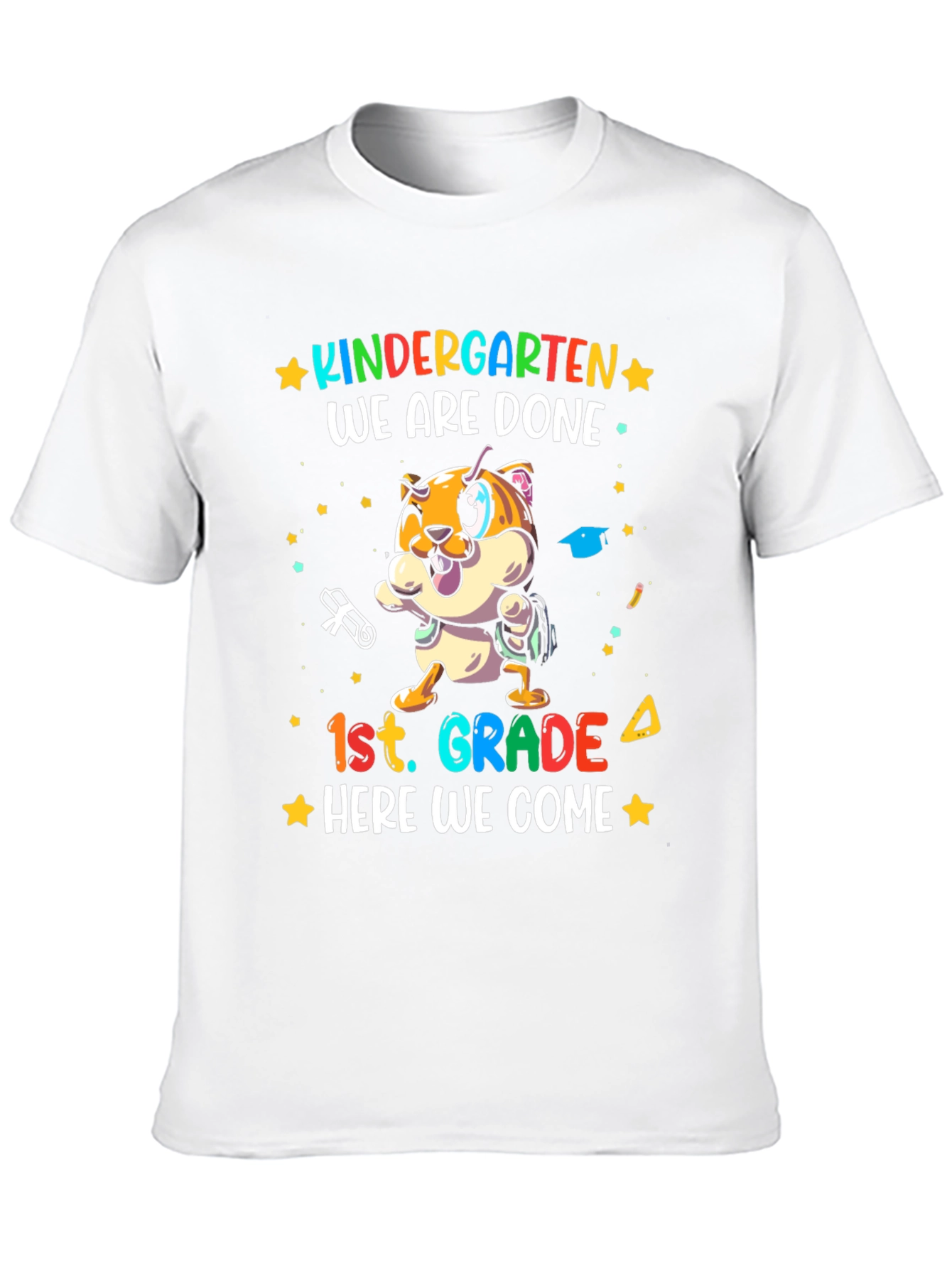 Black Kindergarten Done 1st Grade Here We Come T-Shirt view 10
