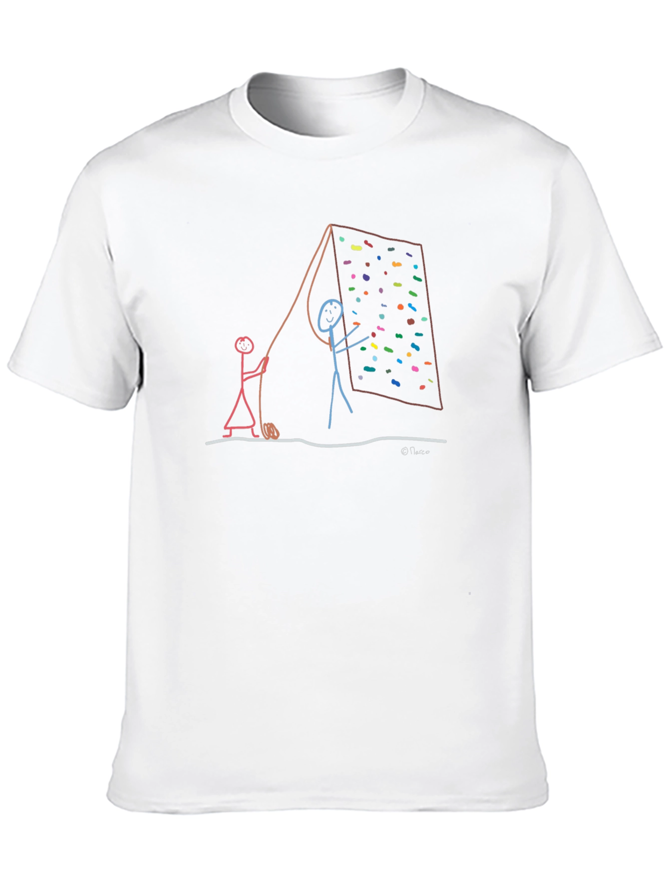 Black Climbing Stick Figure Graphic Tee view 10