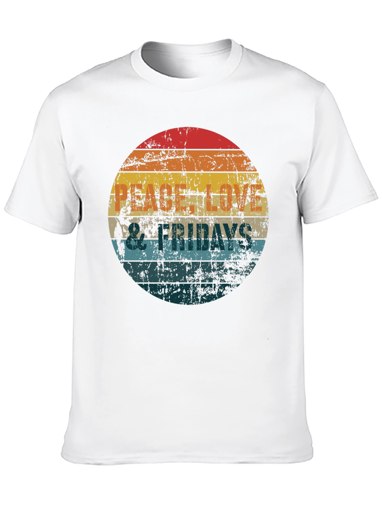 Black Peace Love & Fridays T-Shirt - Retro Vibe view 10