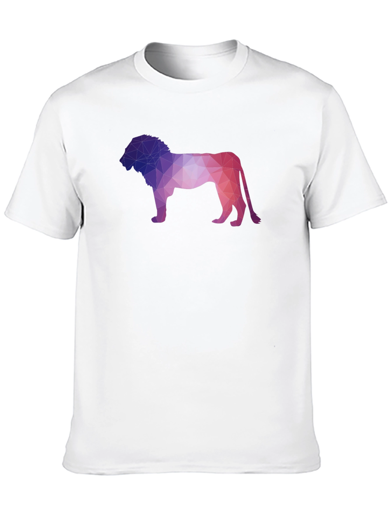 Black Geometric Lion Graphic Tee - Modern Crew Neck T-Shirt view 10