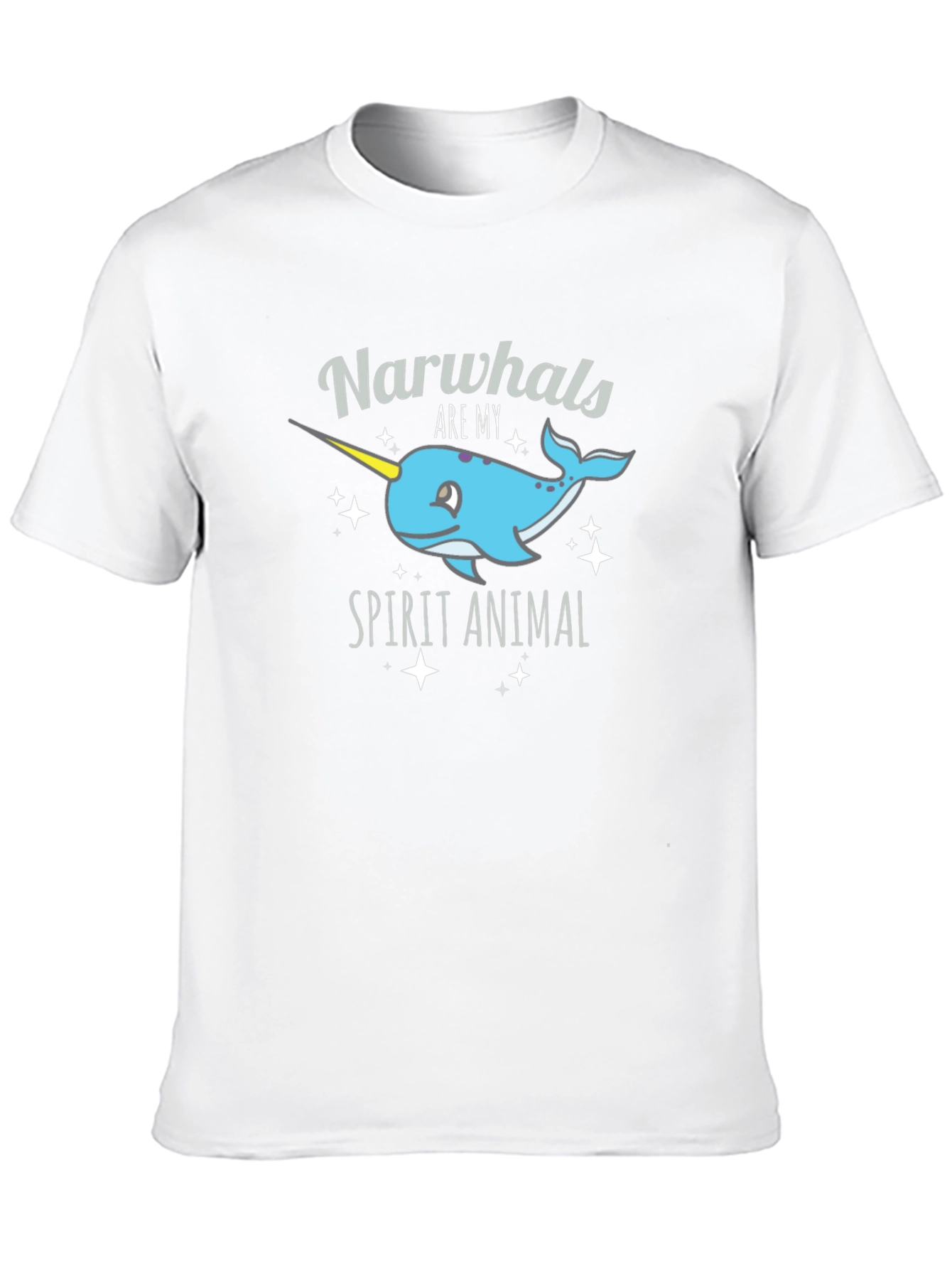 Black Narwhal Spirit Animal Graphic Tee - Black Cotton Blend view 10