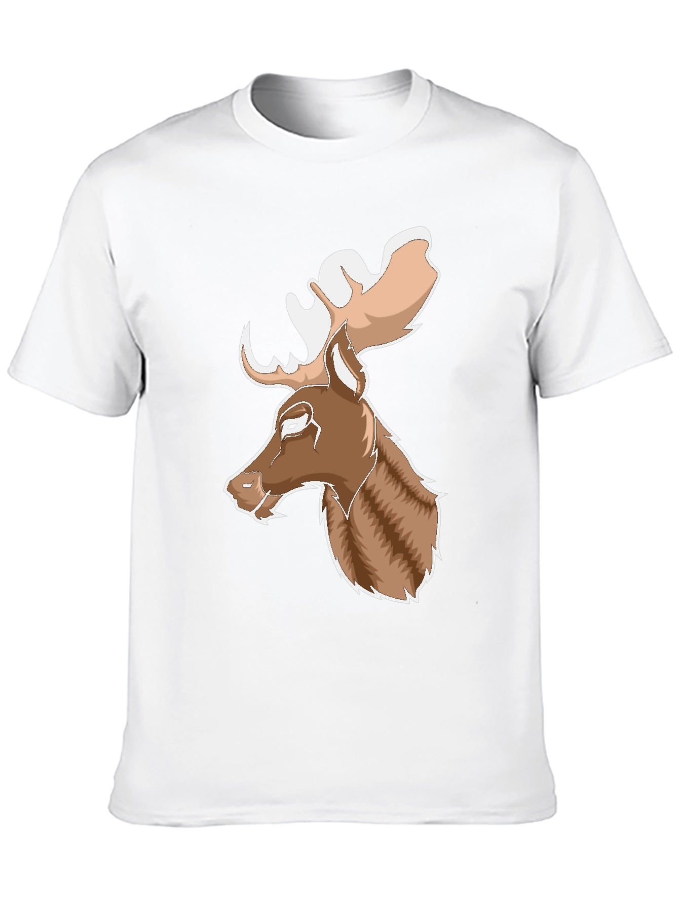 Black Moose Graphic Print T-Shirt - Black, Casual view 10