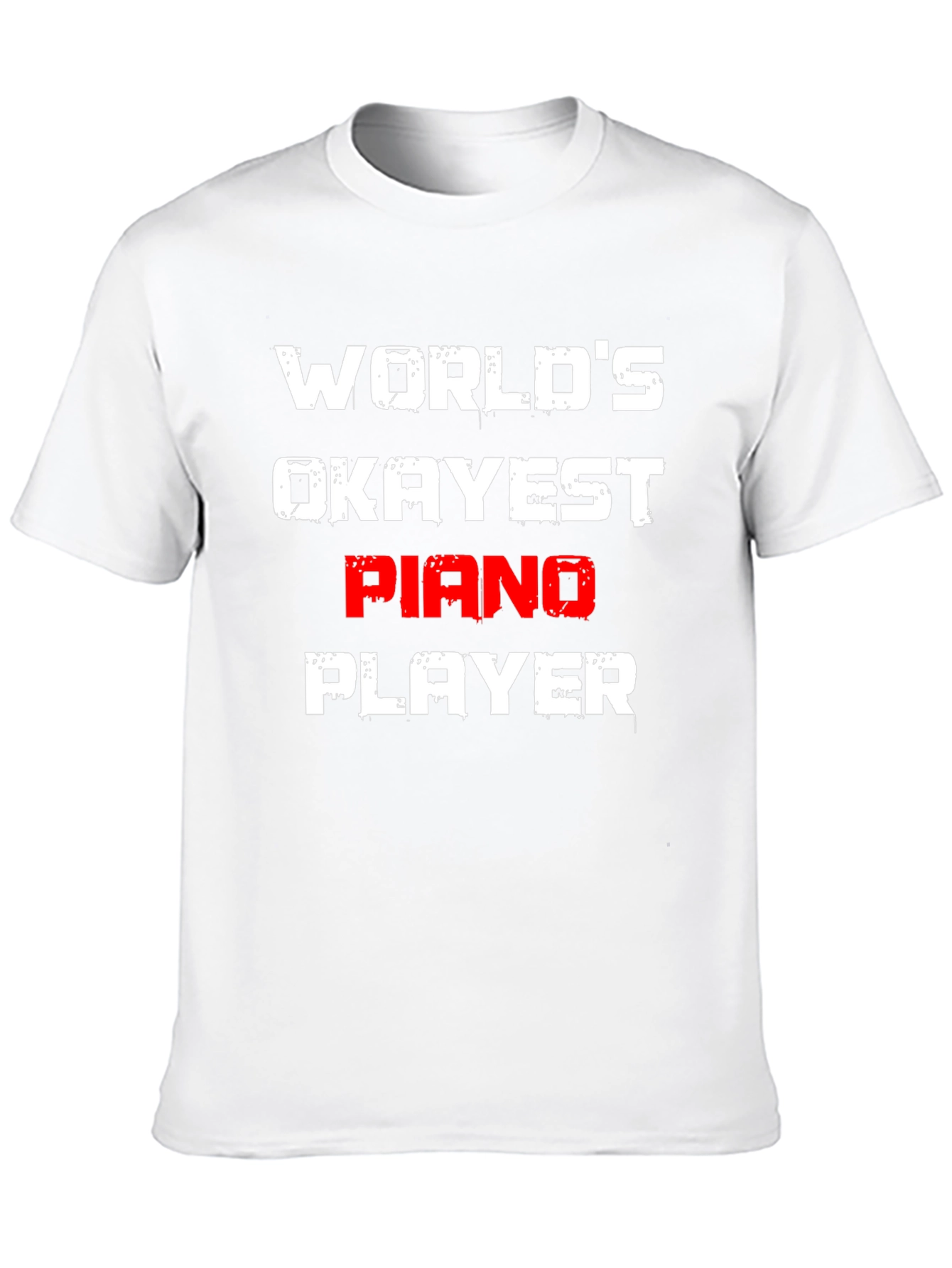 Black World's Okayest Piano Player T-Shirt view 10