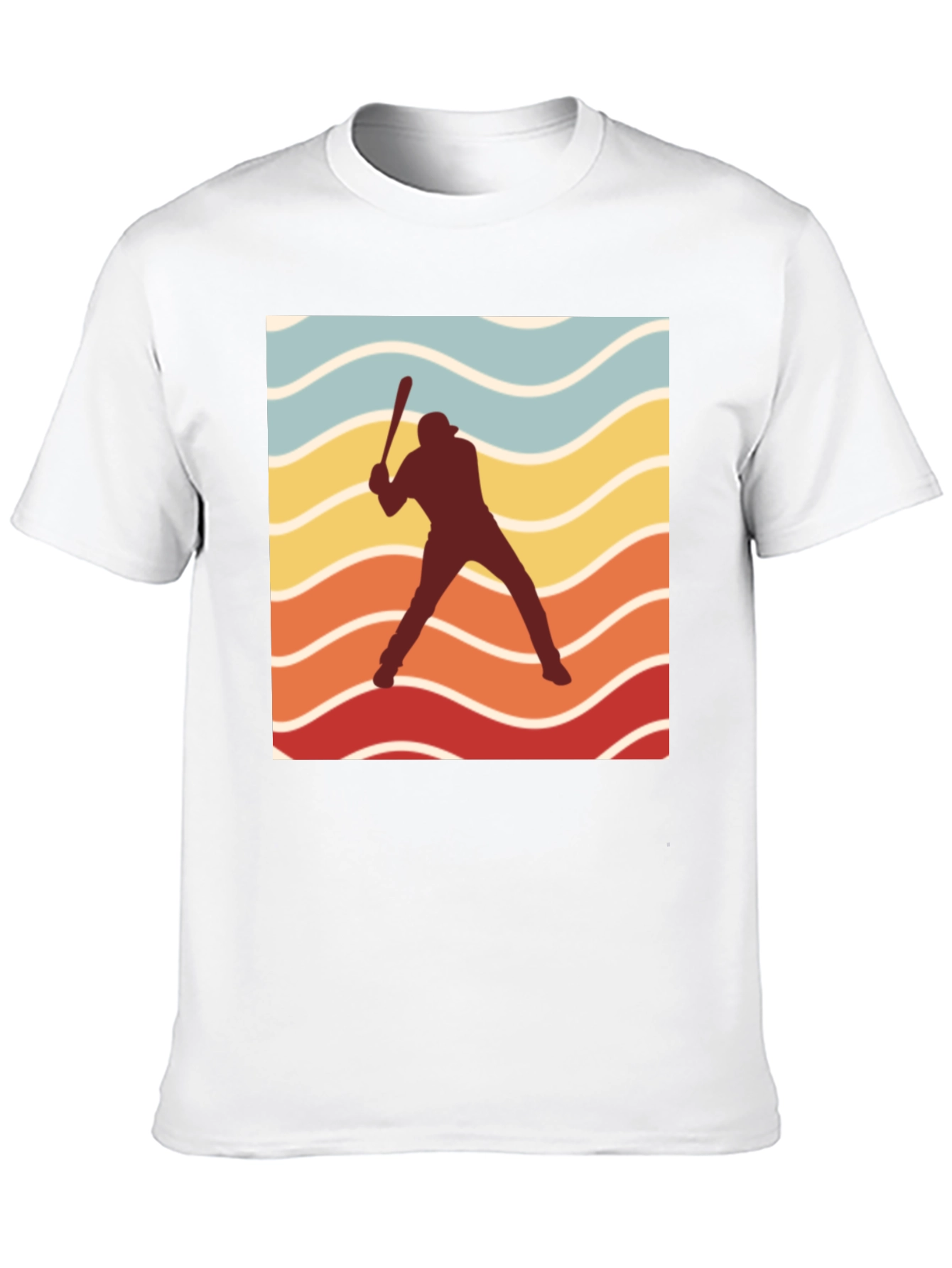 Black Retro Baseball Silhouette T-Shirt view 10