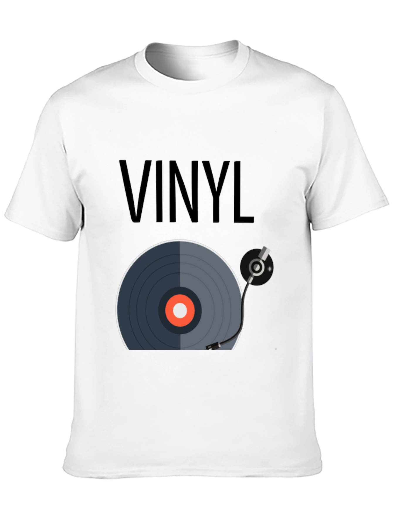 Black Vinyl Record Graphic Tee - Music Lover's T-Shirt view 10
