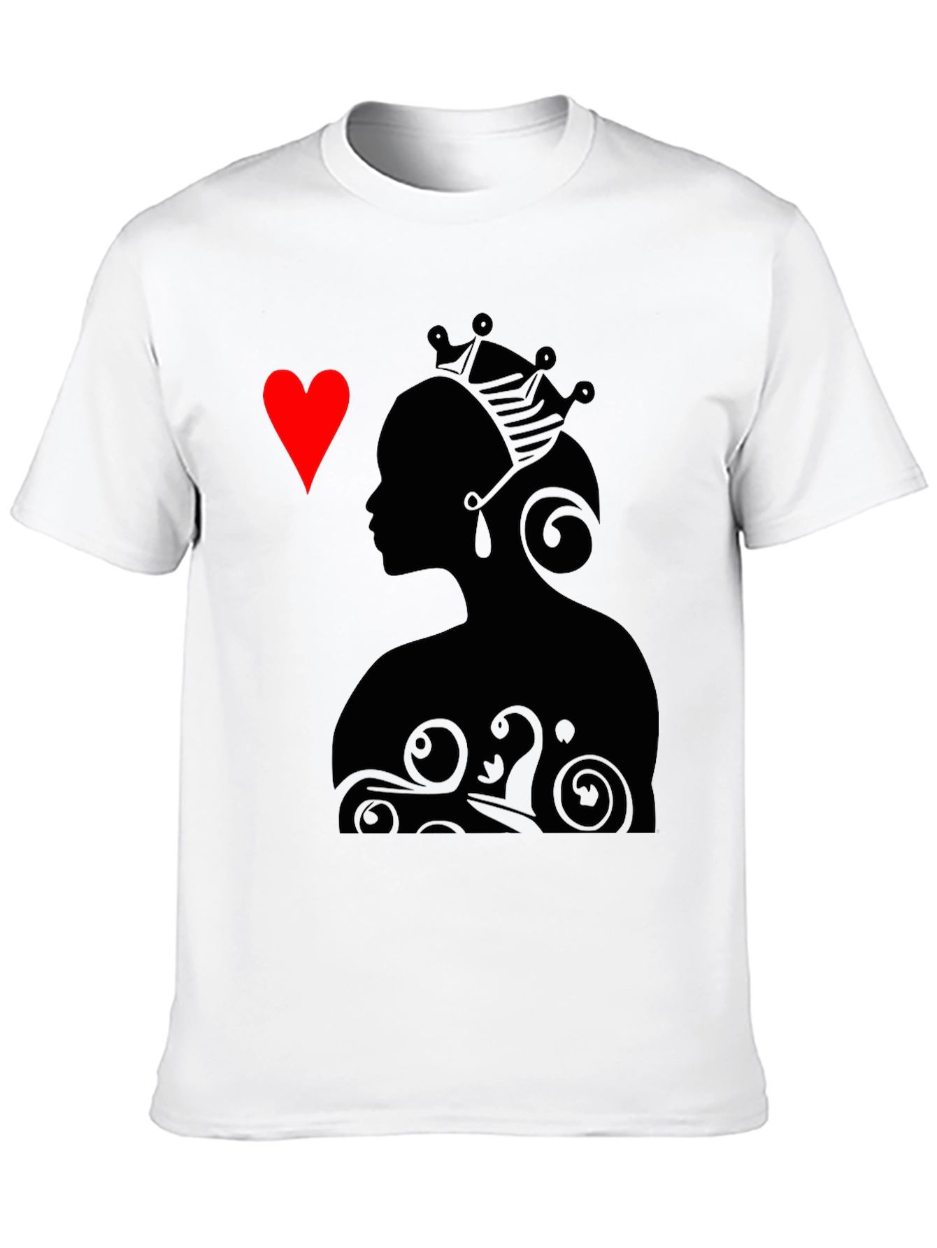 Black Queen of Hearts Graphic Tee - Stylish Black T-Shirt view 10