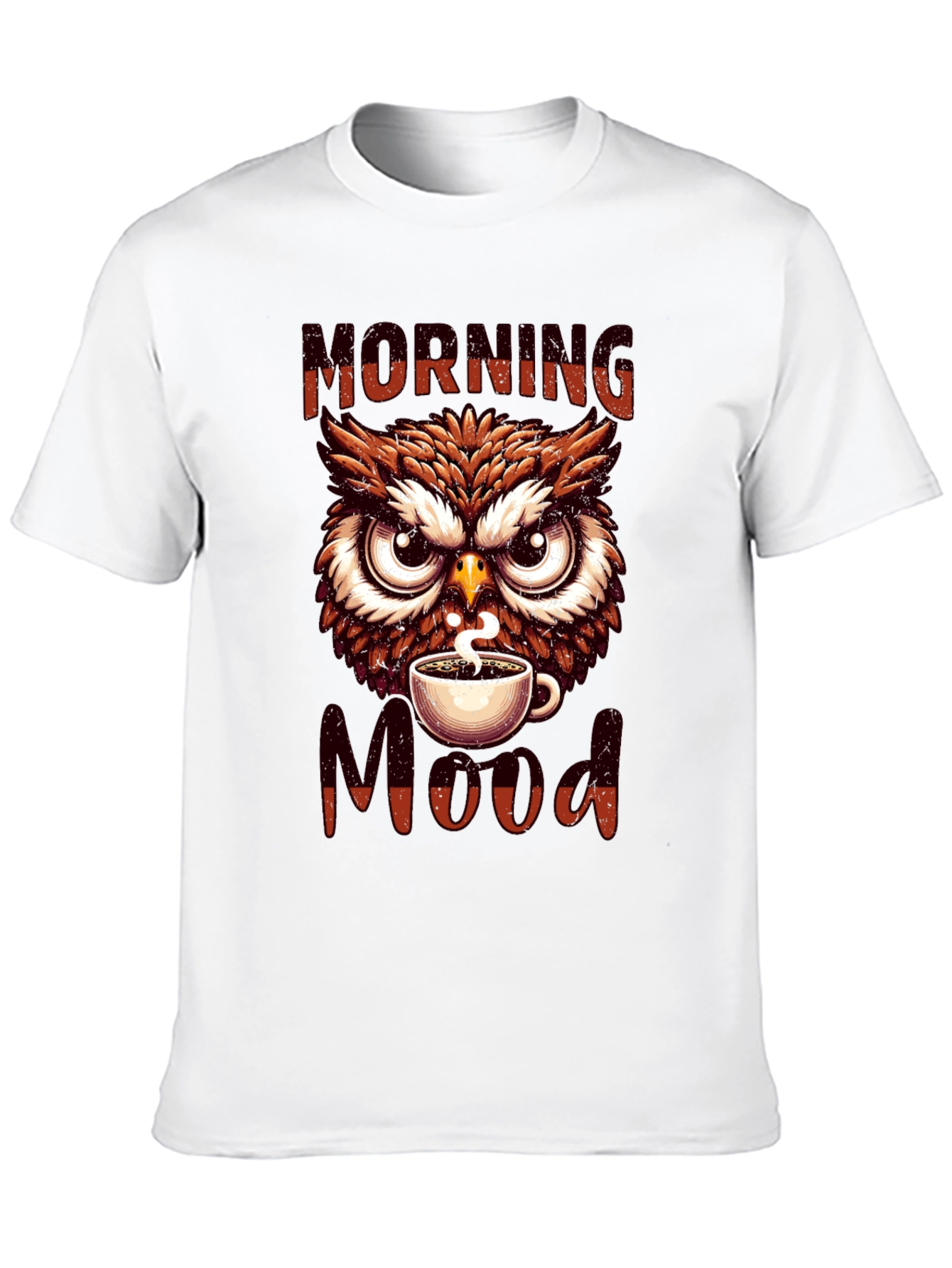 Black Morning Mood Owl T-Shirt - Coffee Lover Apparel view 10