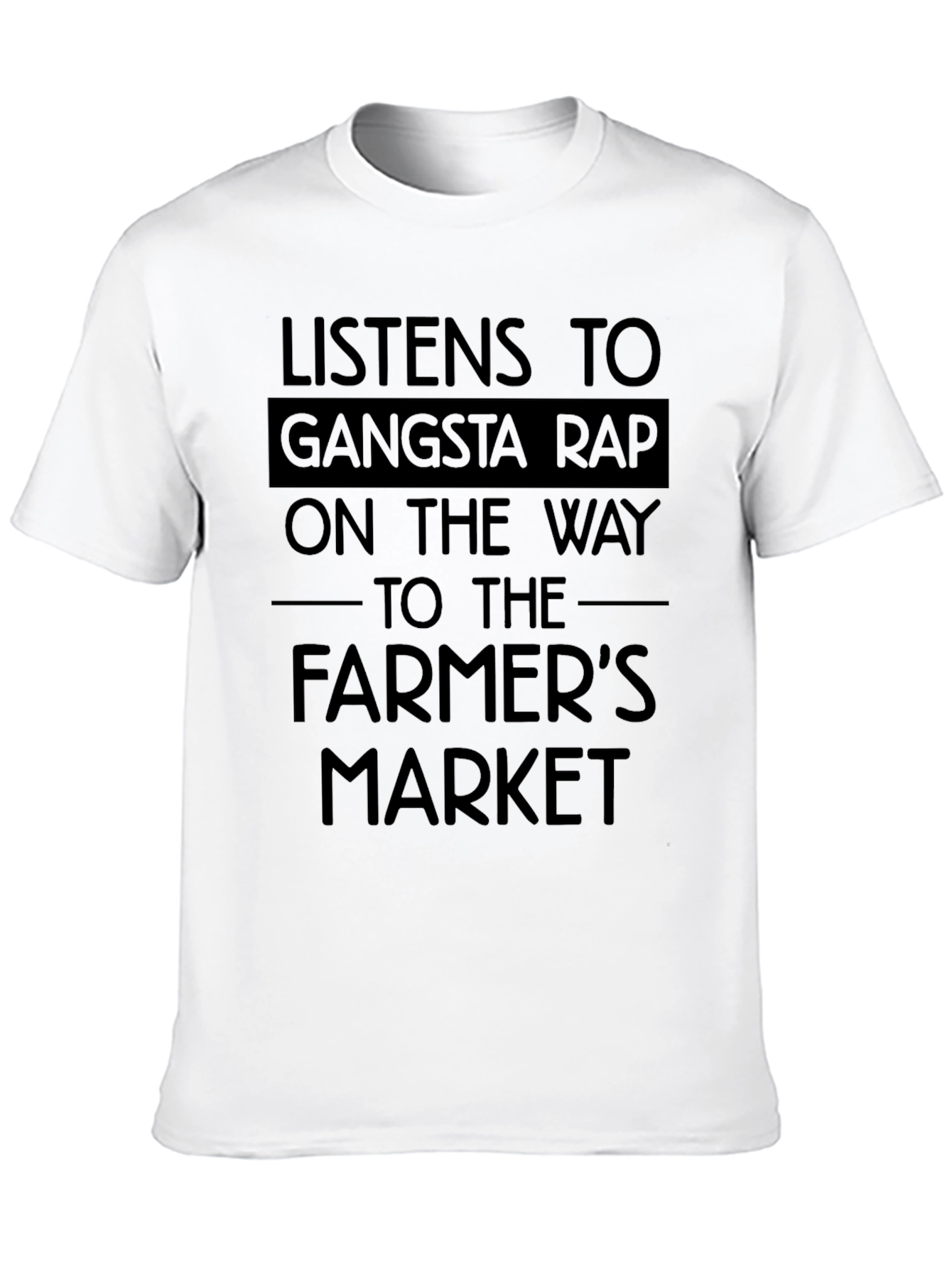 Black Gangsta Rap Farmer's Market Black T-Shirt view 10