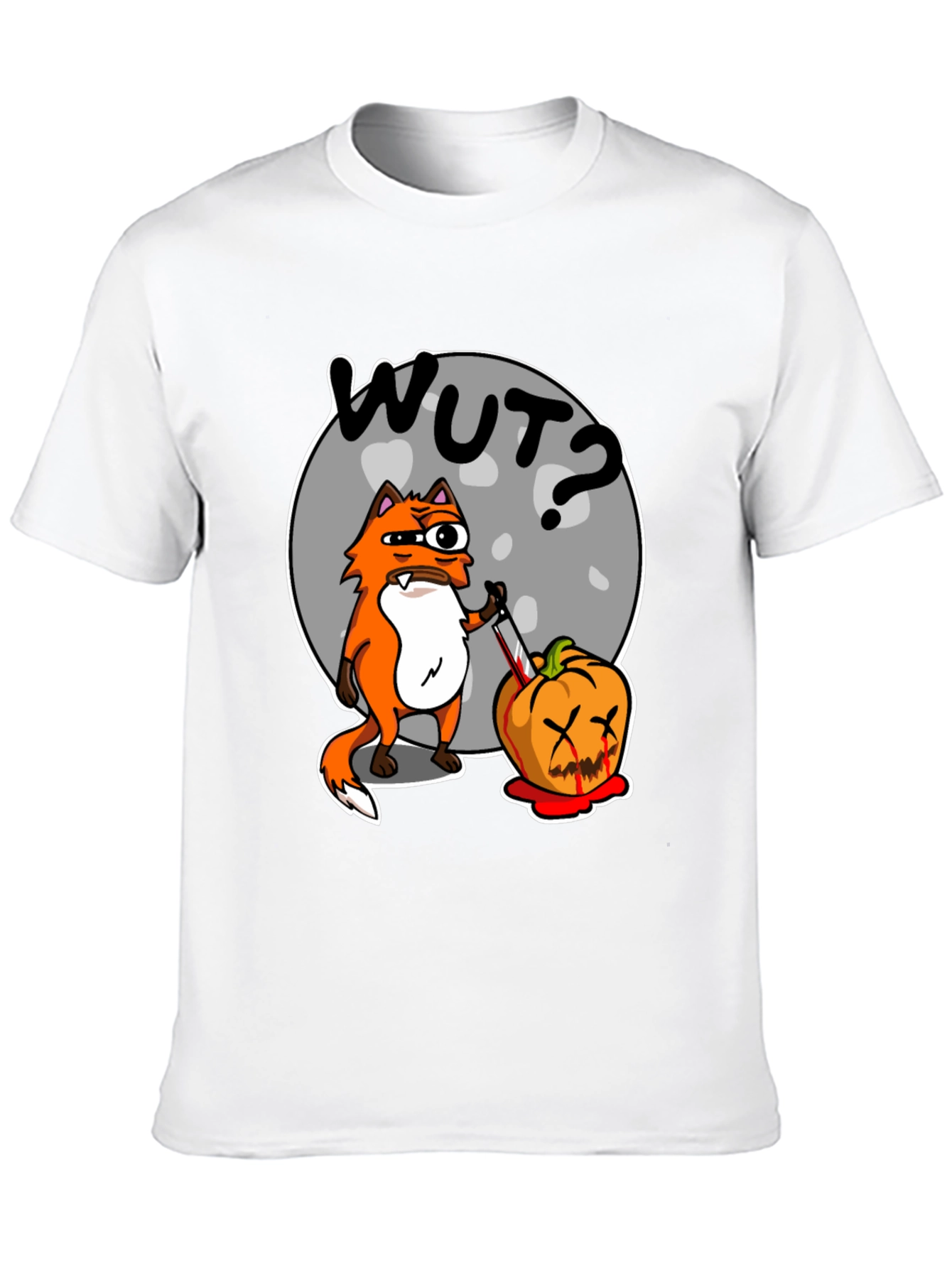 Black WUT Fox Pumpkin Graphic T-Shirt view 10