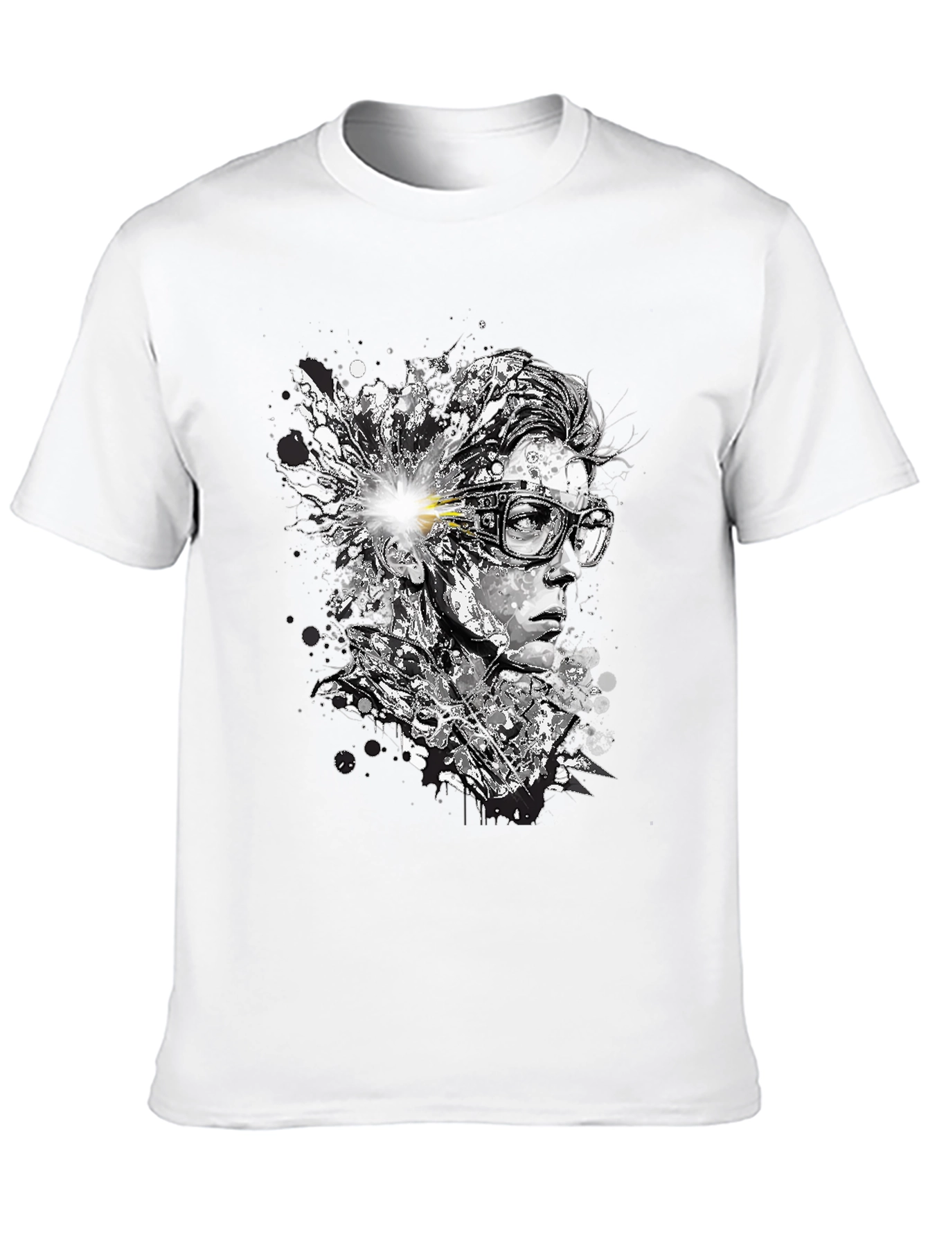 Black Abstract Mind T-Shirt - Artistic Black Tee view 10