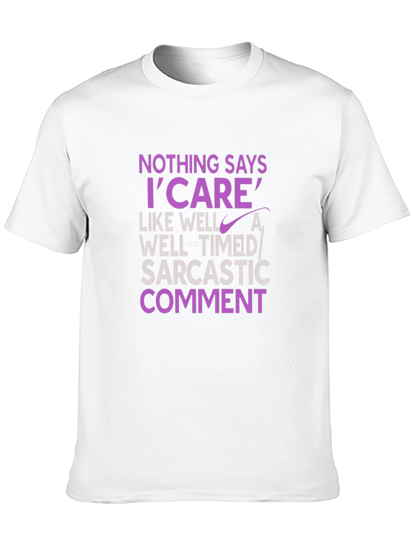 Black Sarcastic Humor T-Shirt - 'I Care' Statement Tee view 10