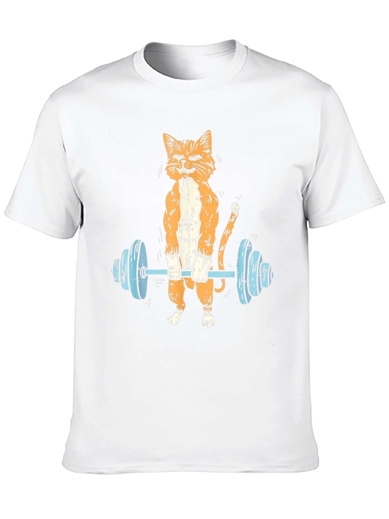Black Weightlifting Cat Graphic Tee - Black view 10