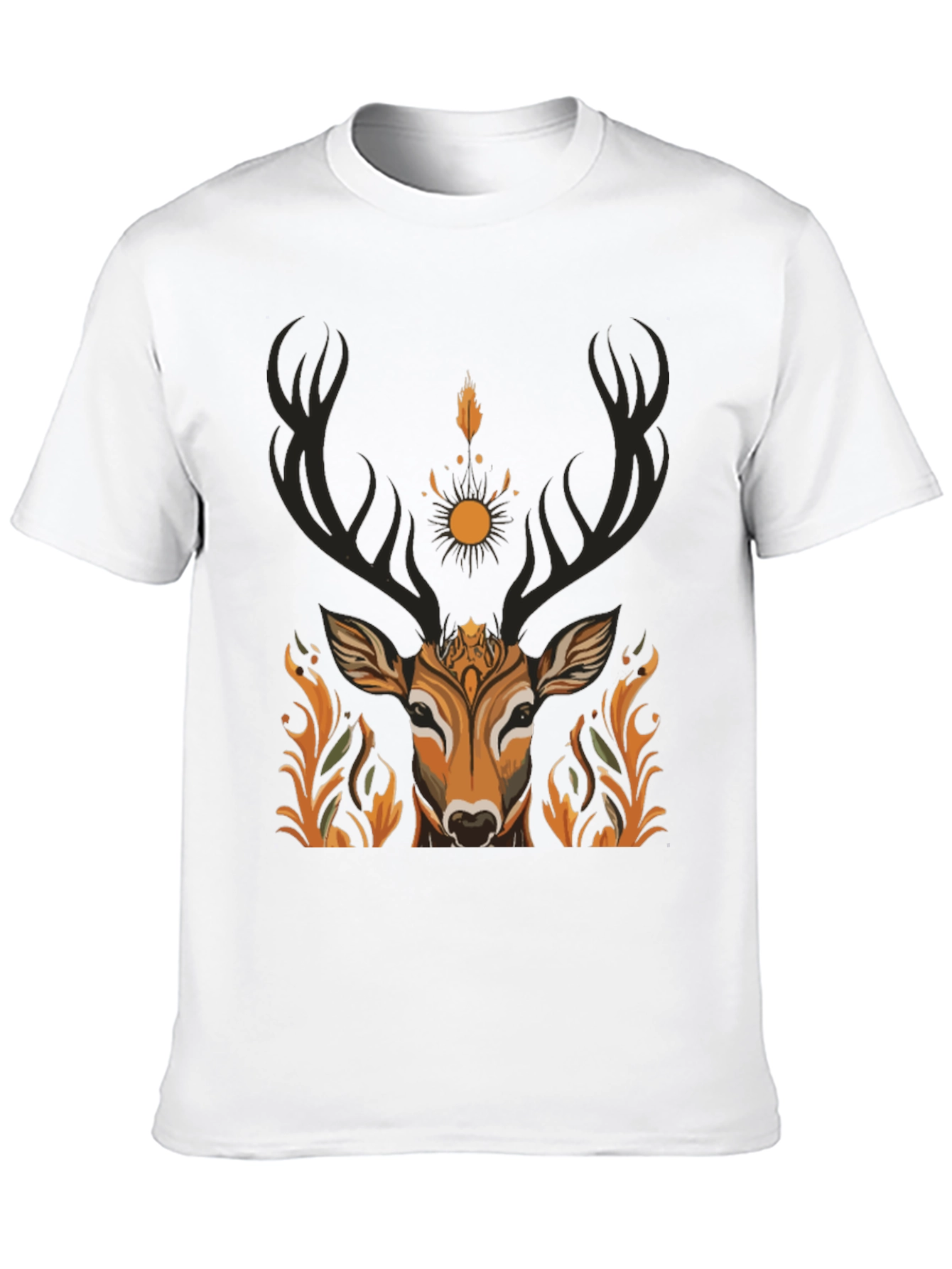 Black Mystic Deer Graphic Tee - Nature Inspired Design view 10