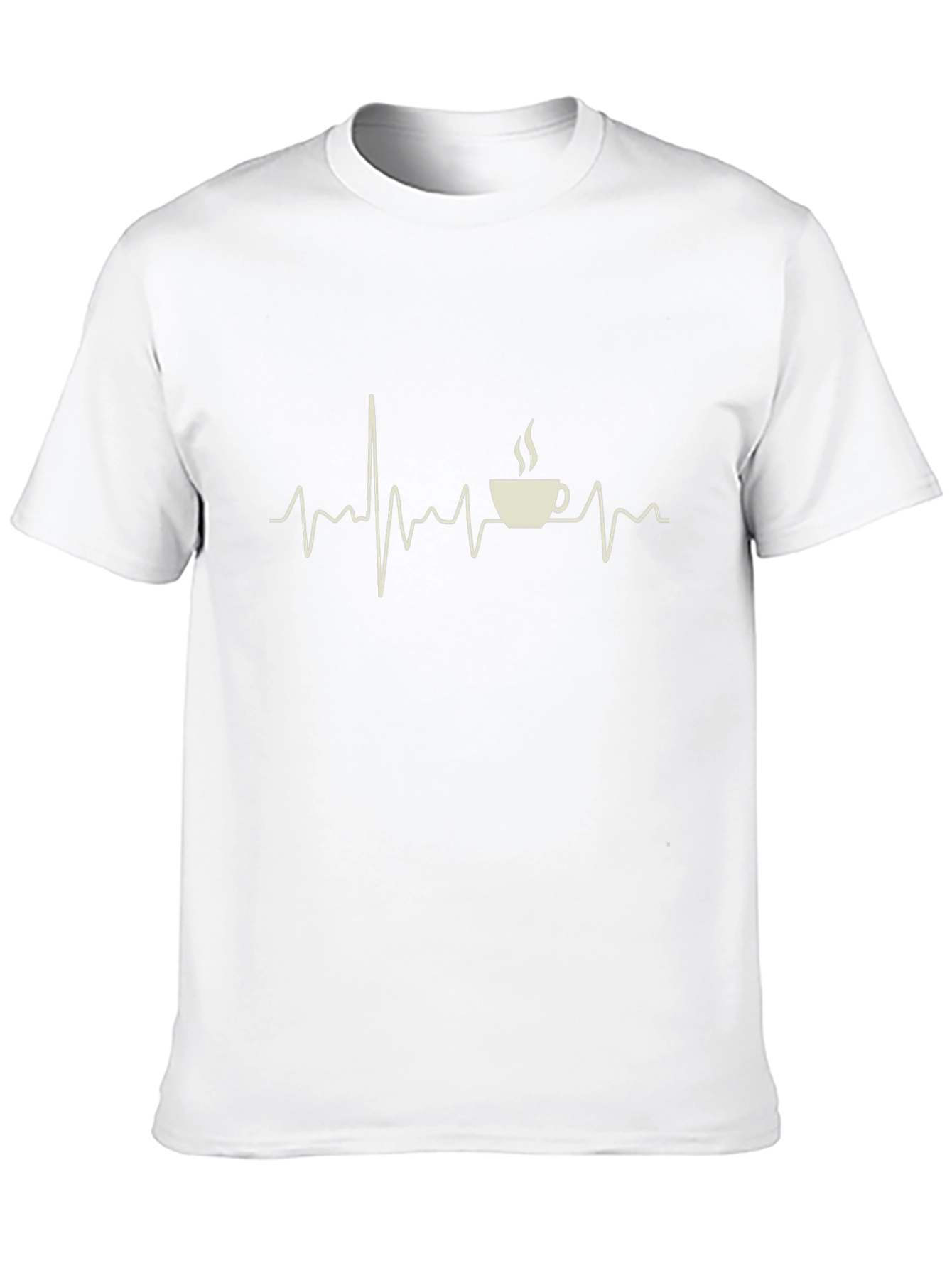 Black Coffee Heartbeat T-Shirt - Caffeine Lover Tee view 10