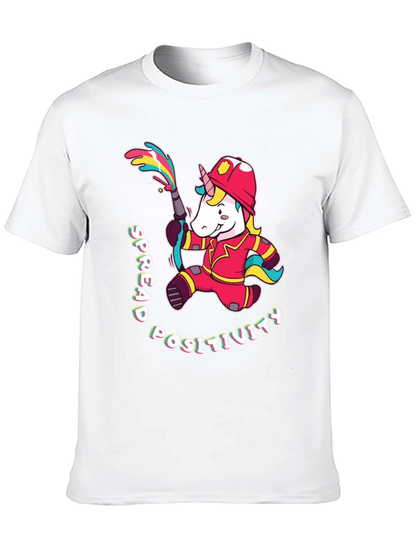 Black Unicorn Firefighter T-Shirt - Spread Positivity view 10