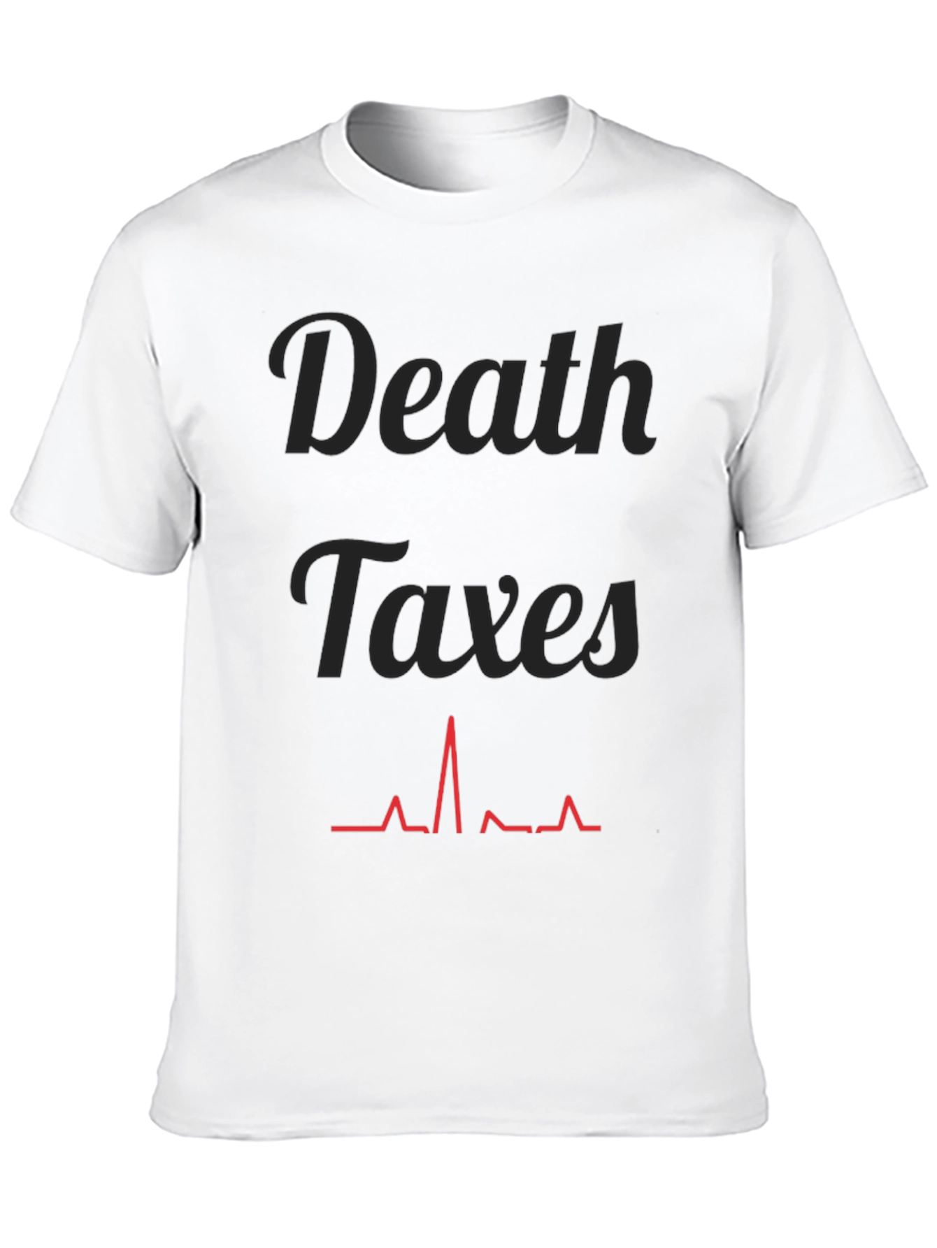Black Death Taxes Heartbeat Graphic Tee - Black view 10