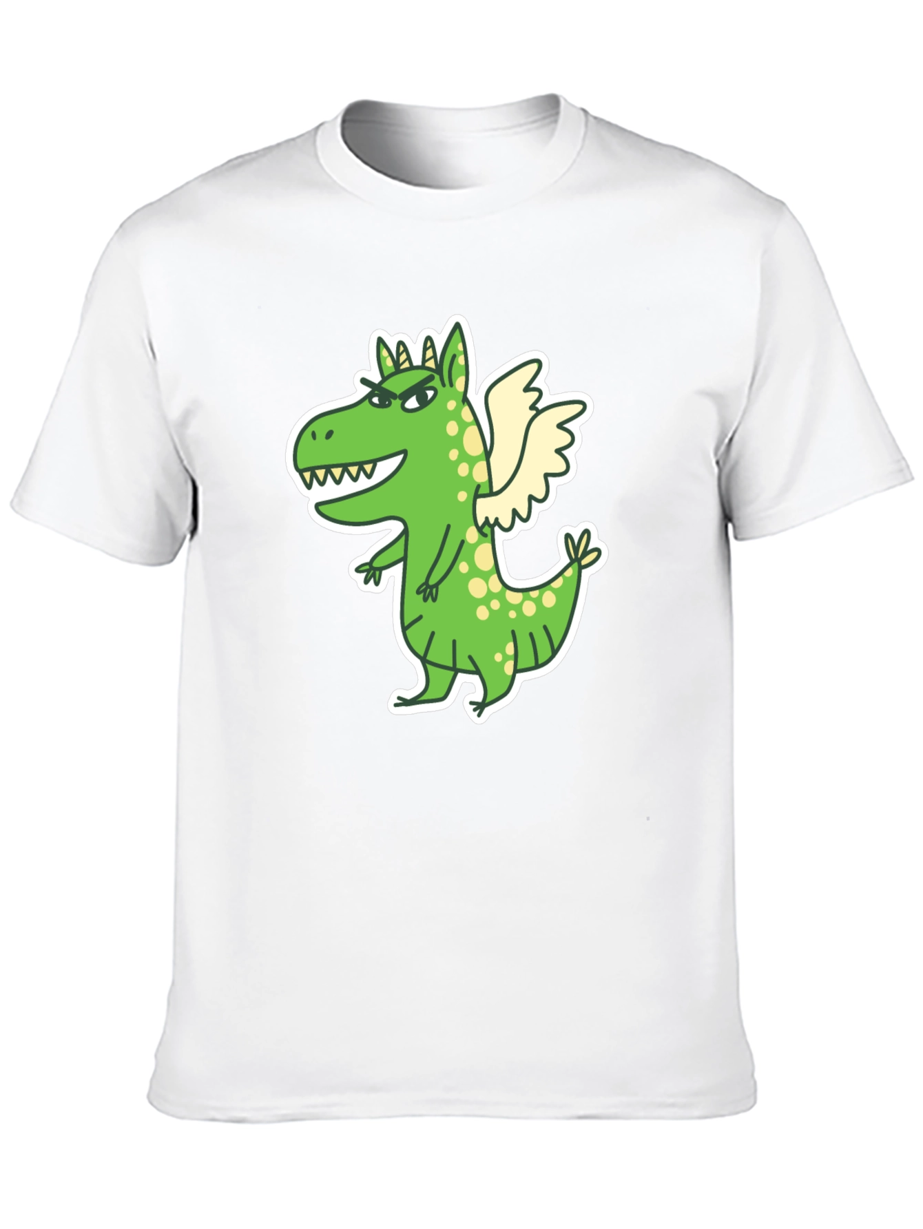 Black Dragon Cartoon Print Black T-Shirt view 10