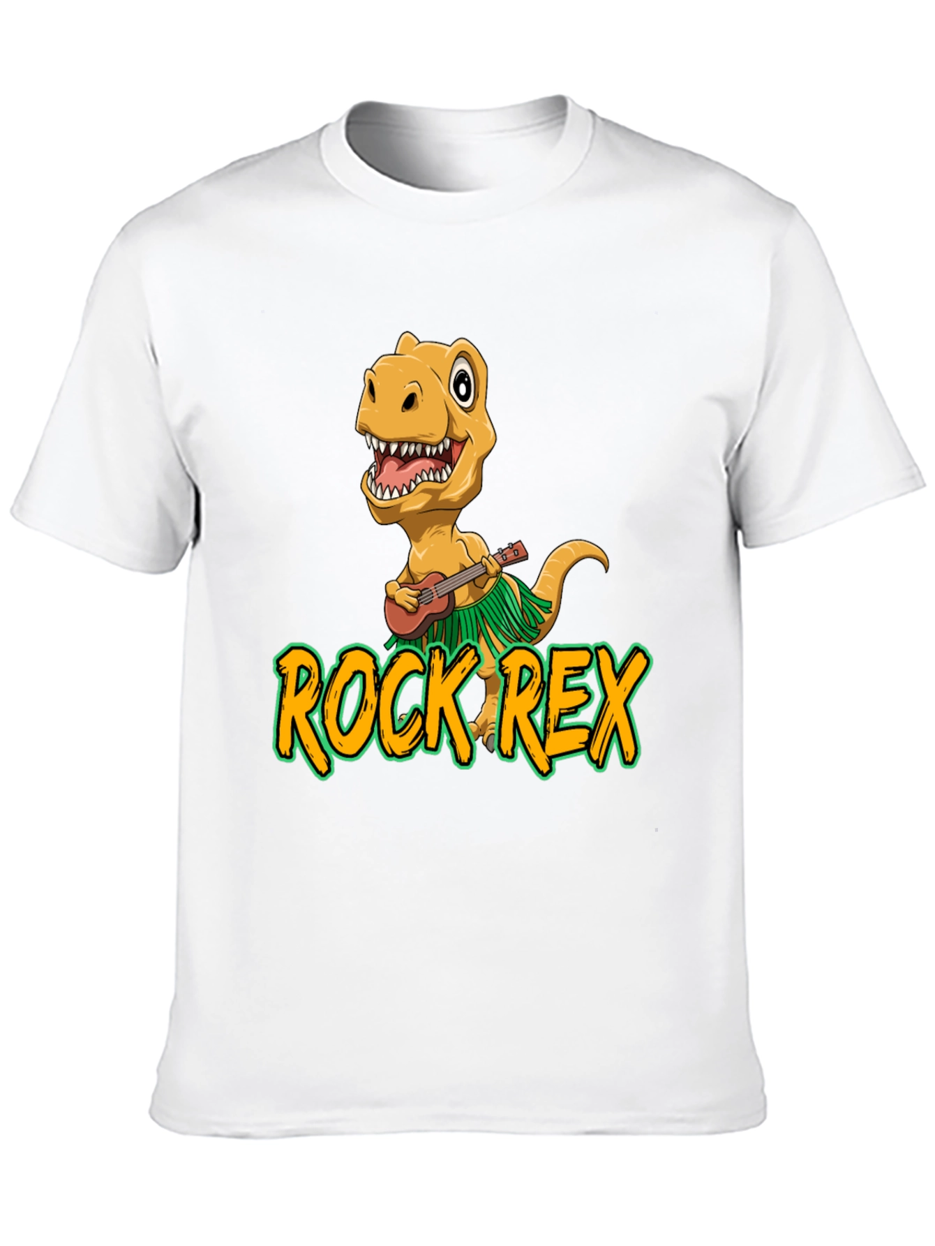 Black Rock Rex T-Shirt - Dinosaur Ukulele Design view 10
