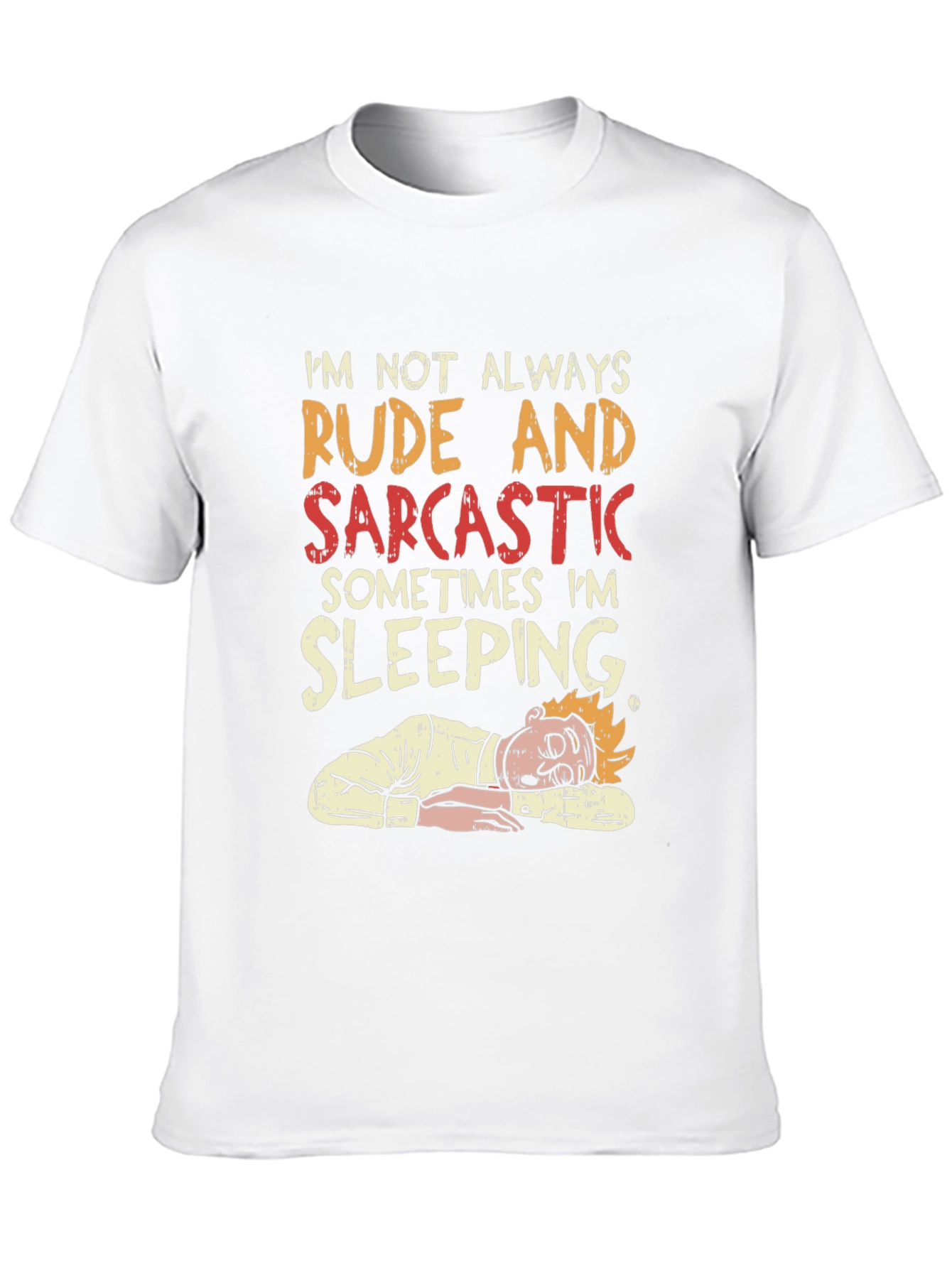 Black Rude and Sarcastic Sleeping Graphic Tee view 10