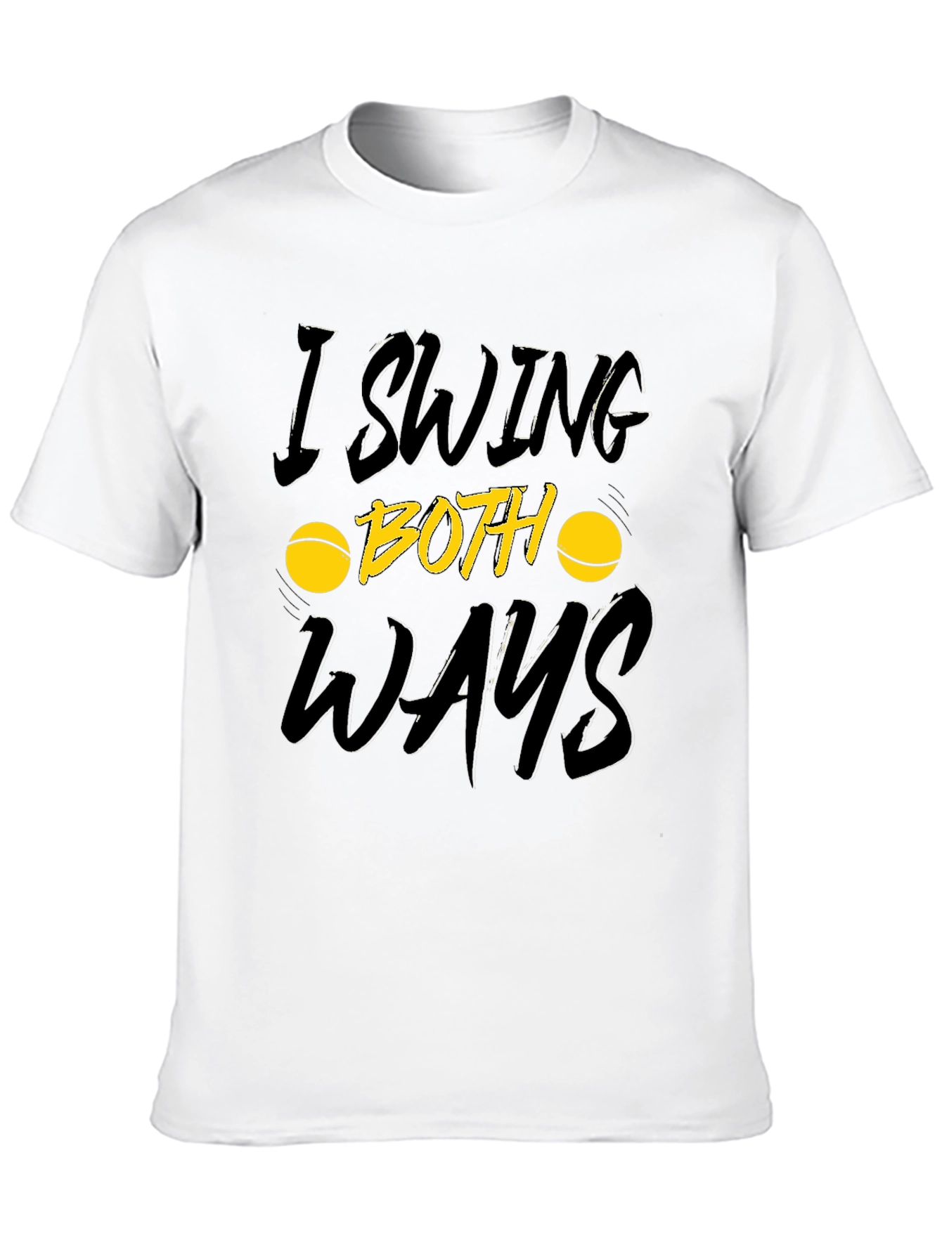 Black I Swing Both Ways Graphic T-Shirt - Adult Humor Tee view 10
