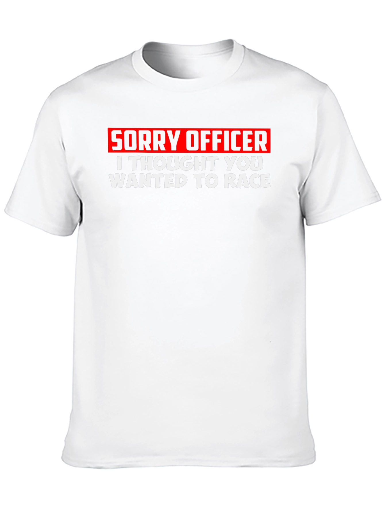 Black Sorry Officer T-Shirt - Funny Racing Tee view 10