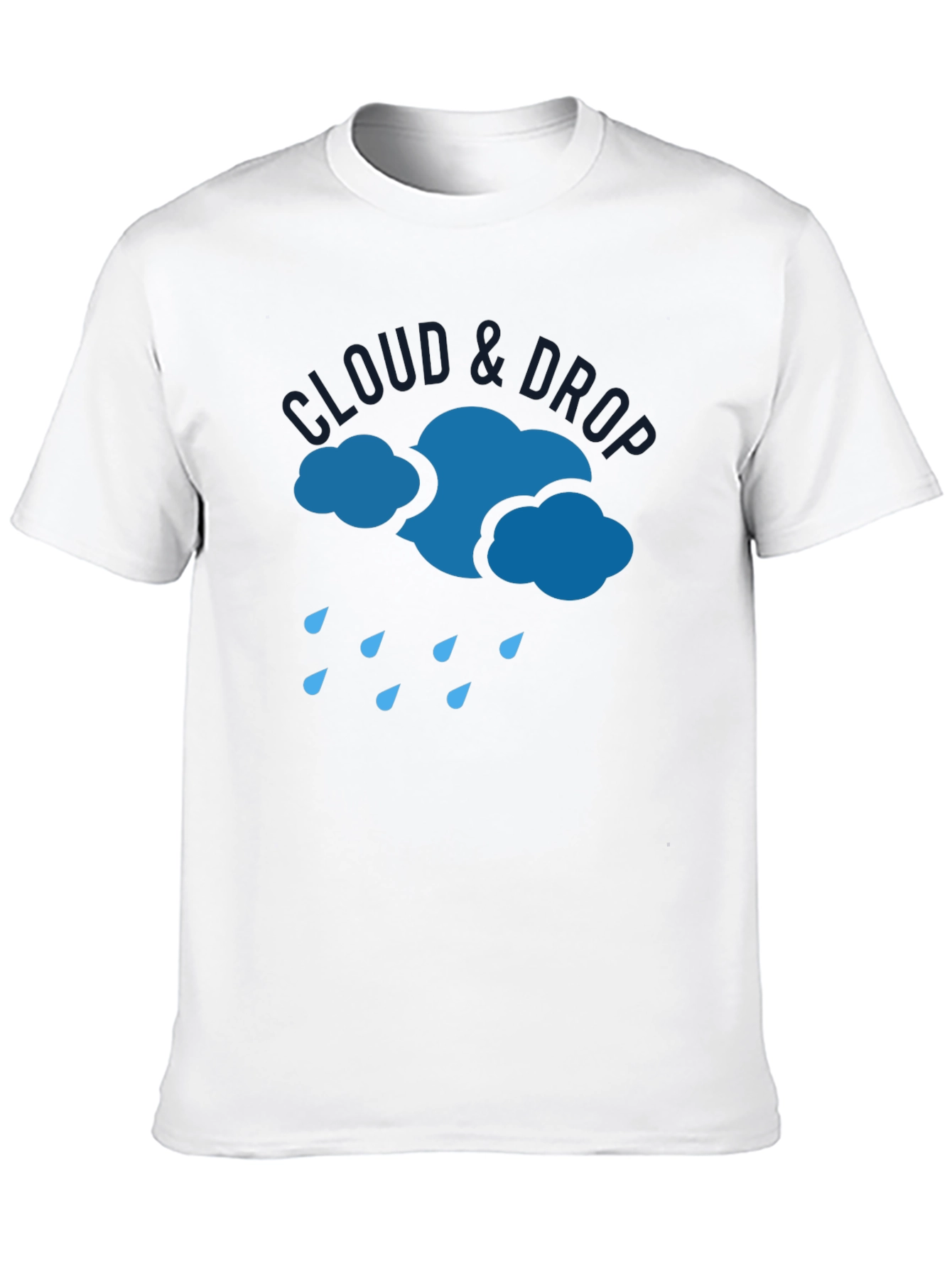 Black Cloud & Drop Graphic T-Shirt - Modern Casual Wear view 10
