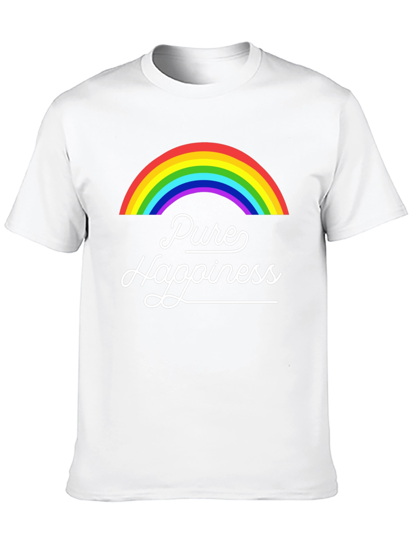 Black Pure Happiness Rainbow Graphic Tee - Black view 10