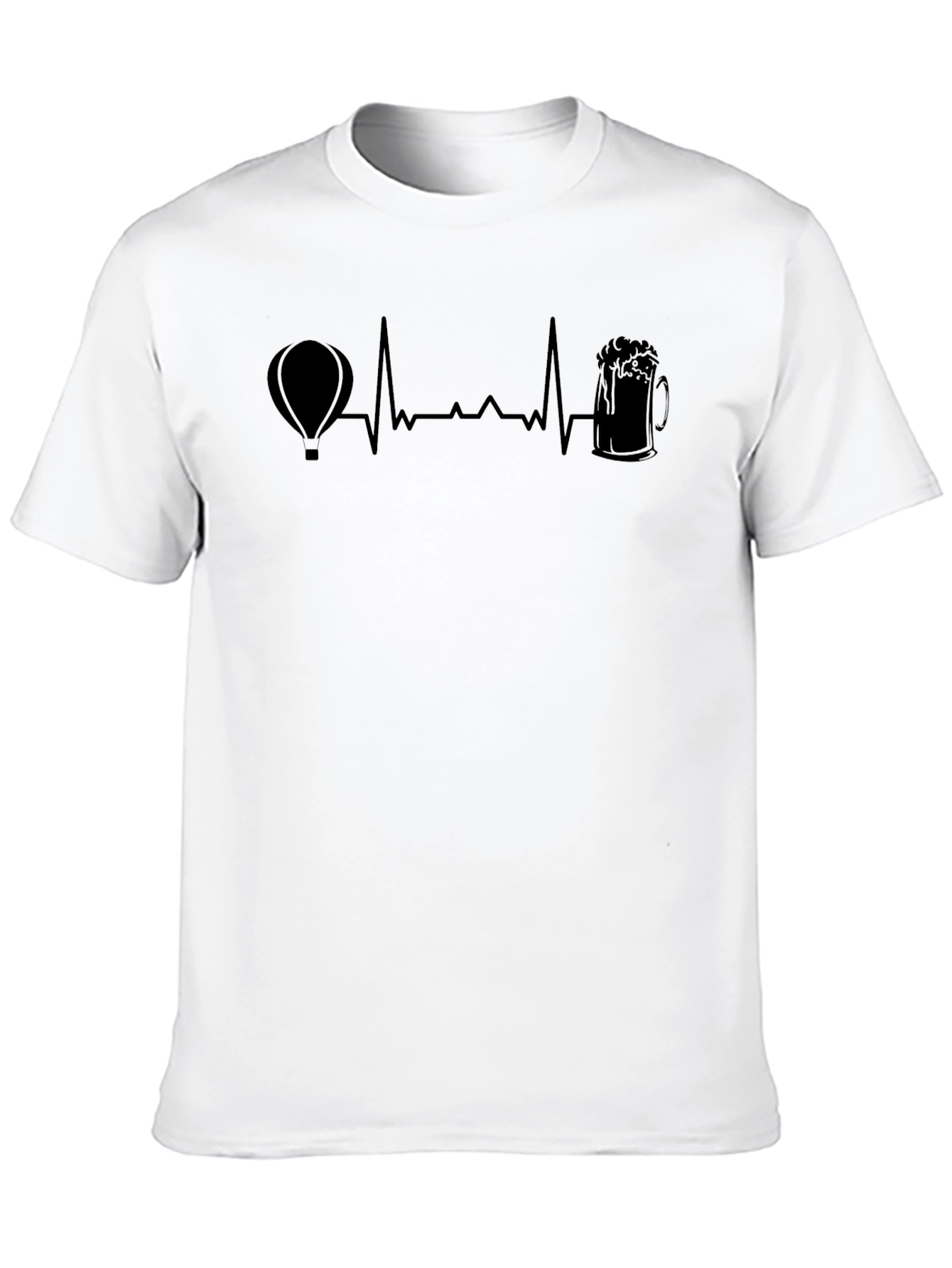 Black Heartbeat T-Shirt: Balloon and Beer view 10