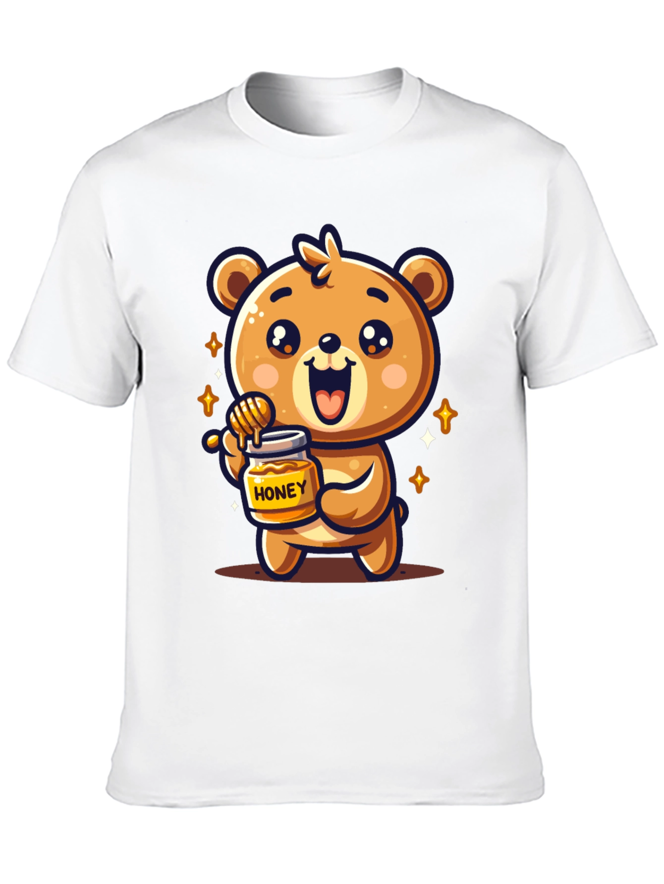 Black Cute Bear Honey Jar Graphic Tee view 10