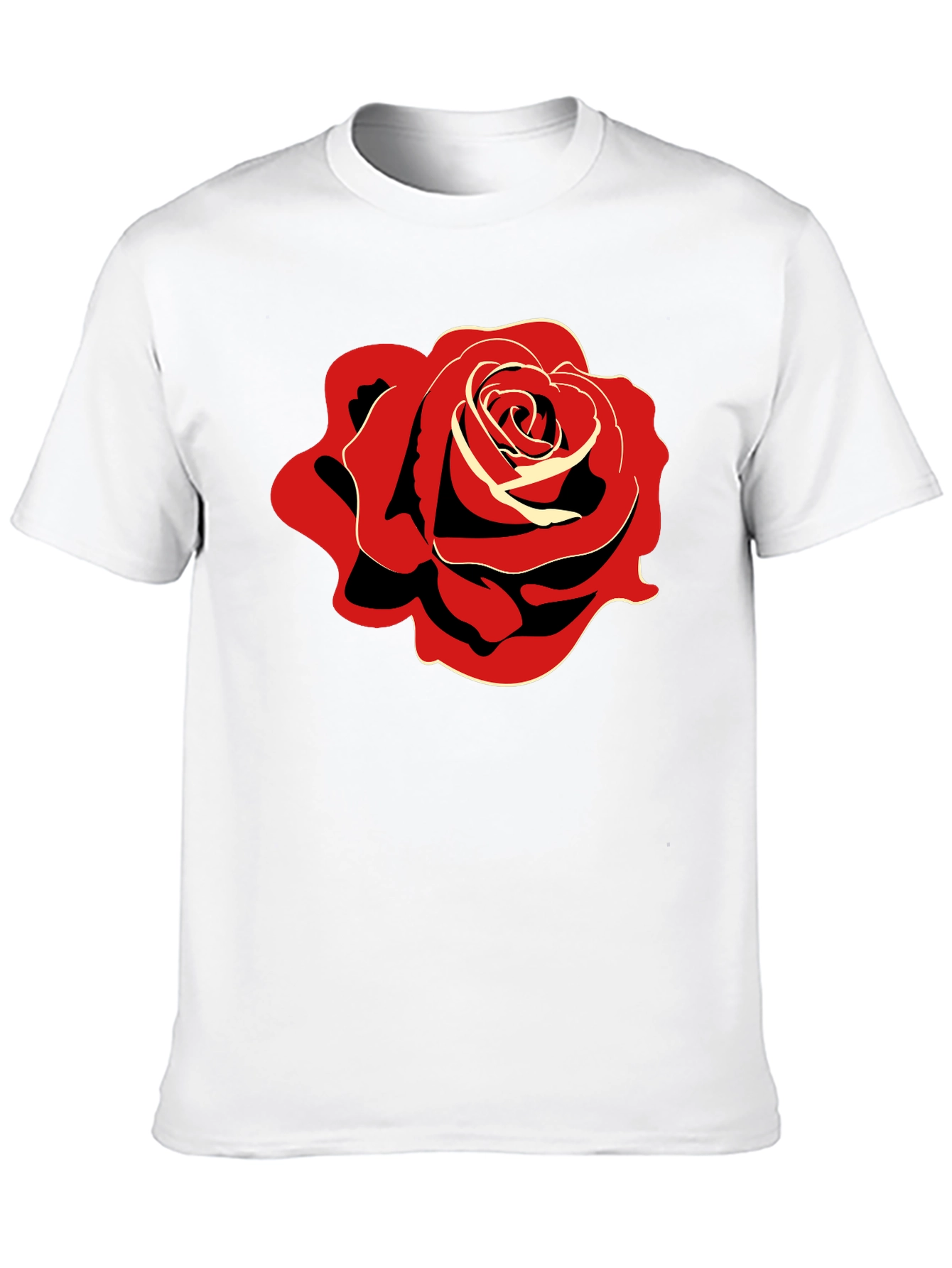 Black Bold Rose Graphic Black T-Shirt view 10
