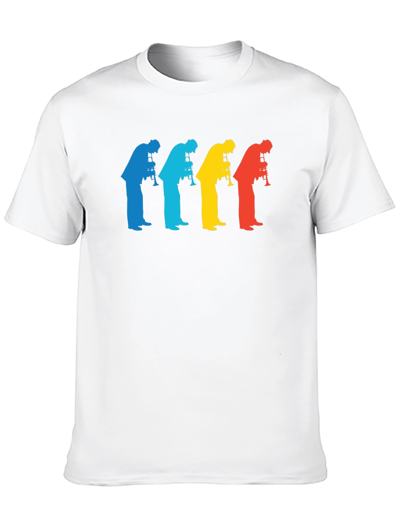 Black Vintage Style Trumpet Player T-Shirt view 10