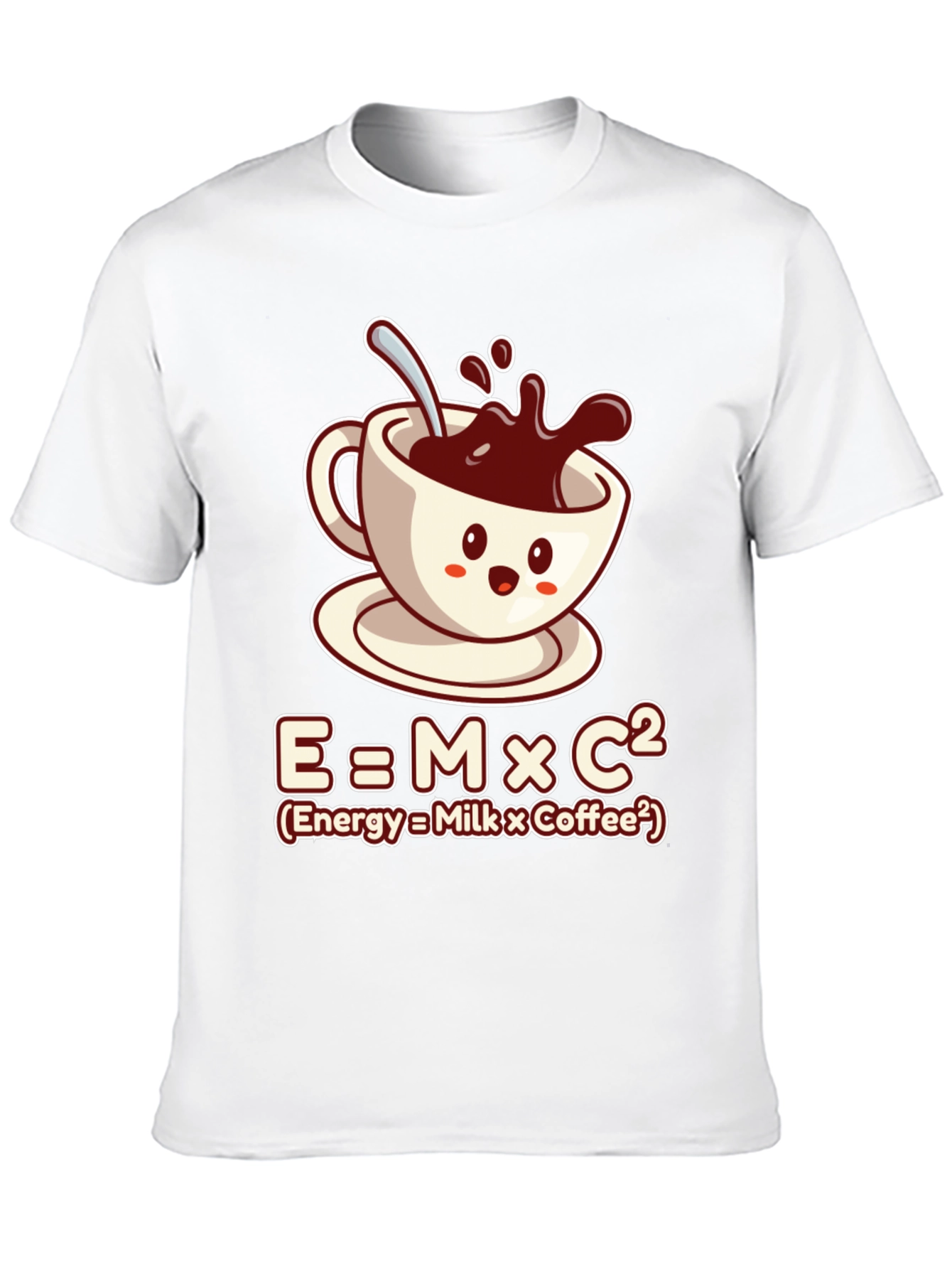 Black Funny Coffee Lover T-Shirt - Energy = Milk x Coffee view 10